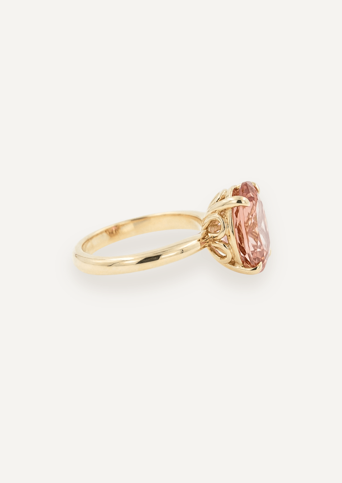 The June Ring with 4.2ct Pear Cut Peach Tourmaline - Molten Store