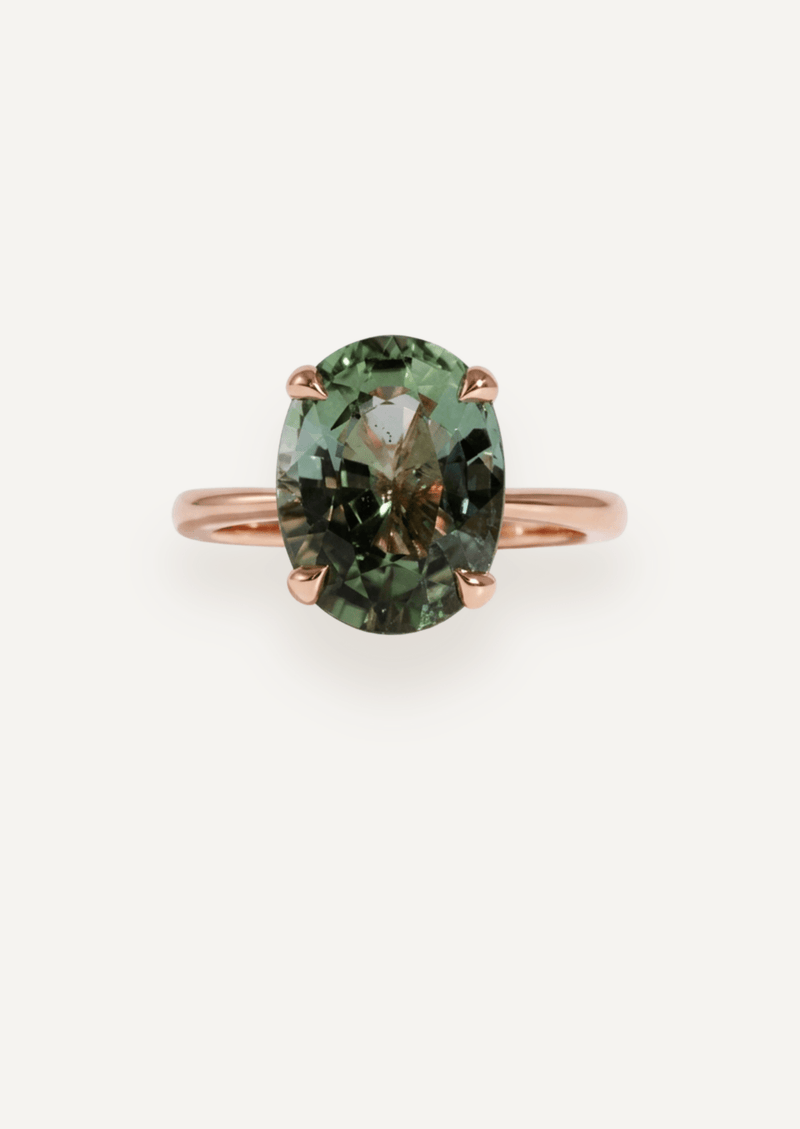 The June Ring with Oval Green Tourmaline