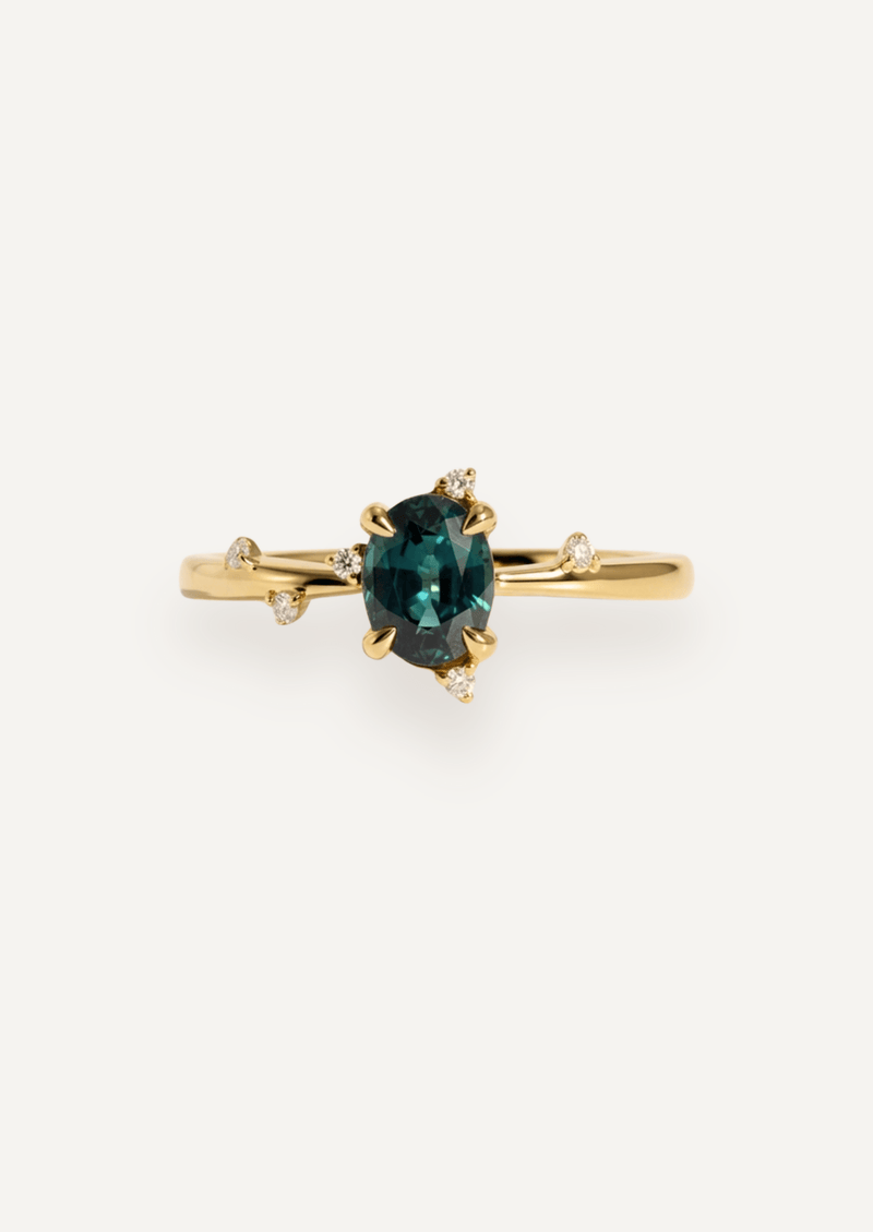 The Juniper Ring with Oval Parti Sapphire