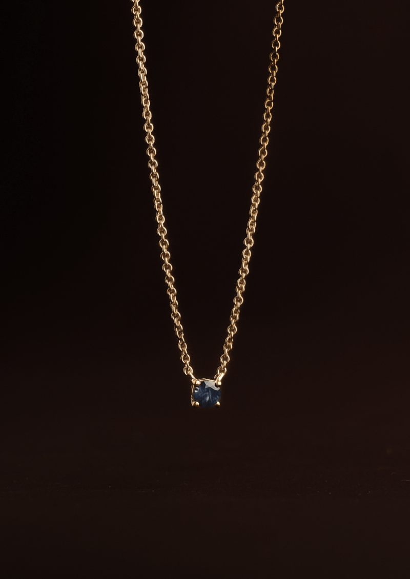 The Lennon 9ct Gold Sapphire Pendant Necklace - Molten Store