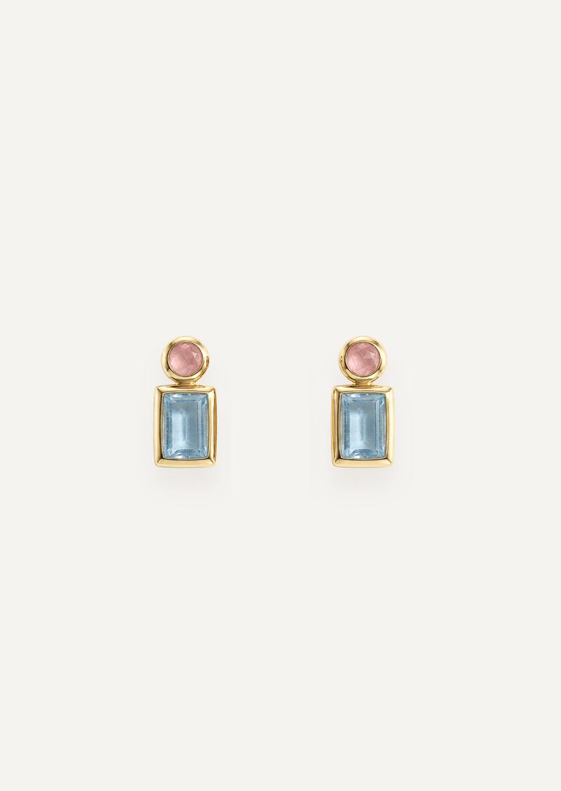 The Lucetta Two Stone Stud Earrings in Nectar - Molten Store