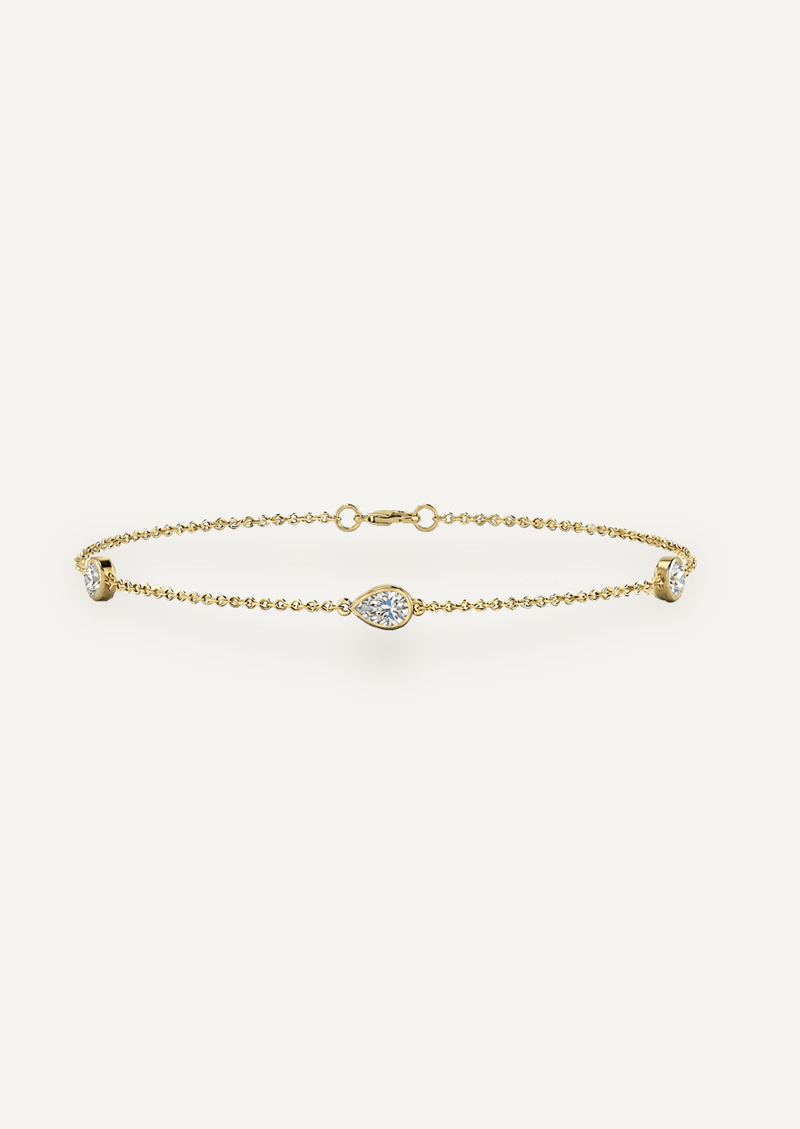 The Odelia 9ct Gold Diamond Station Bracelet - Molten Store
