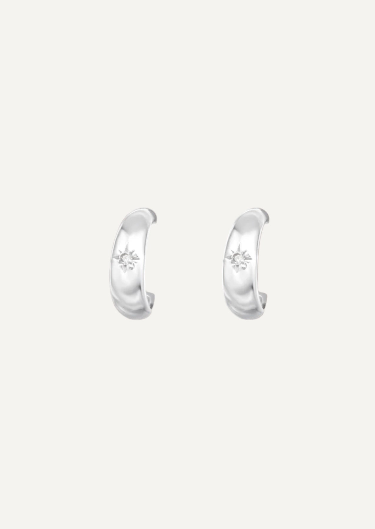 The Starshine Sterling Silver Half Hoop Earrings - Molten Store
