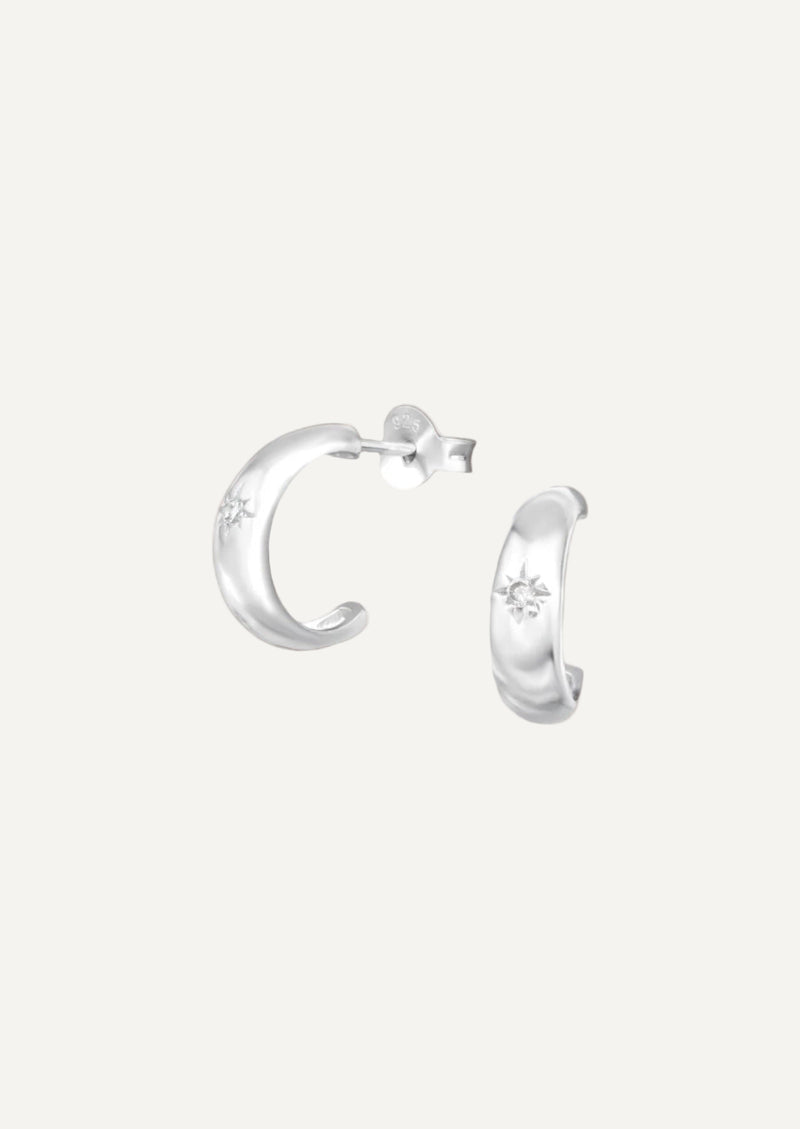 The Starshine Sterling Silver Hoop Earrings