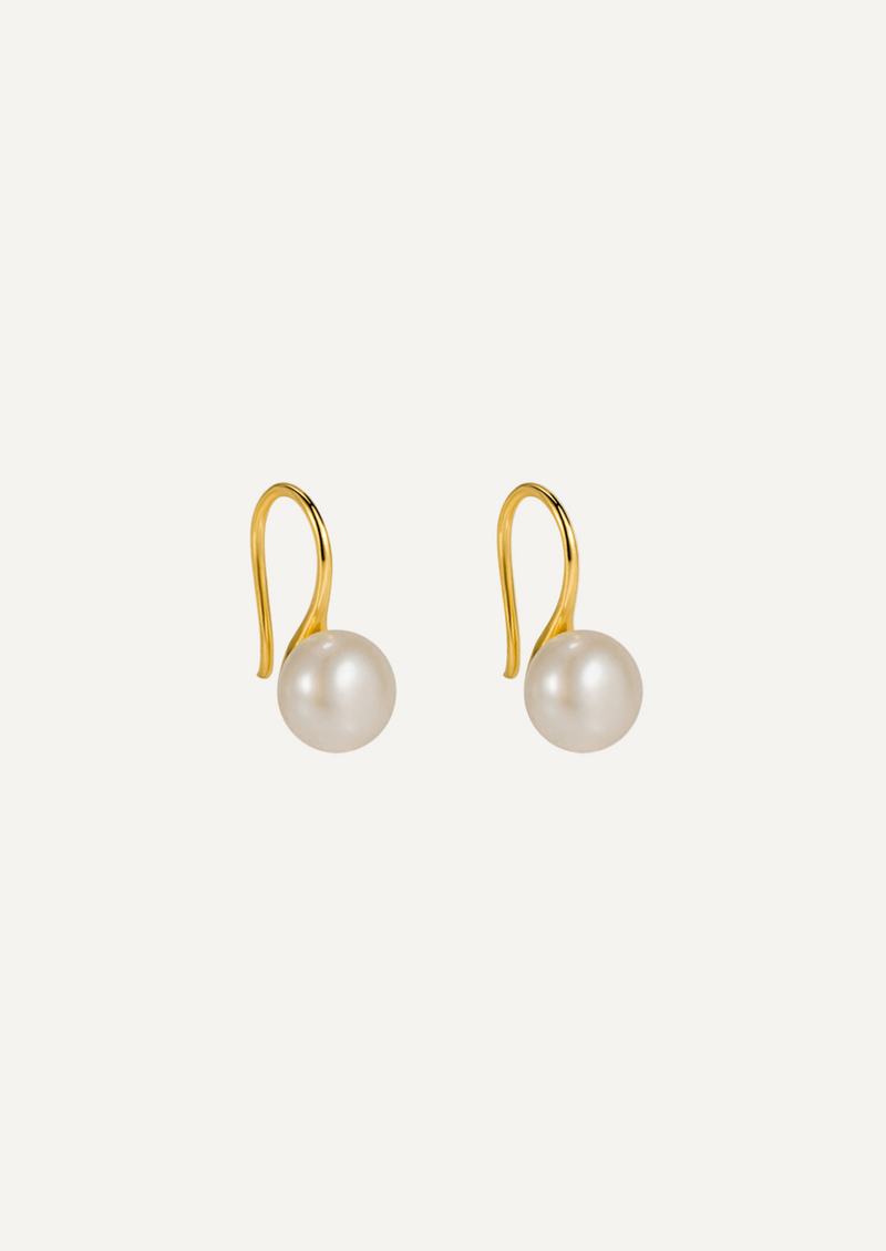 The Still Gold Vermeil Pearl Earrings