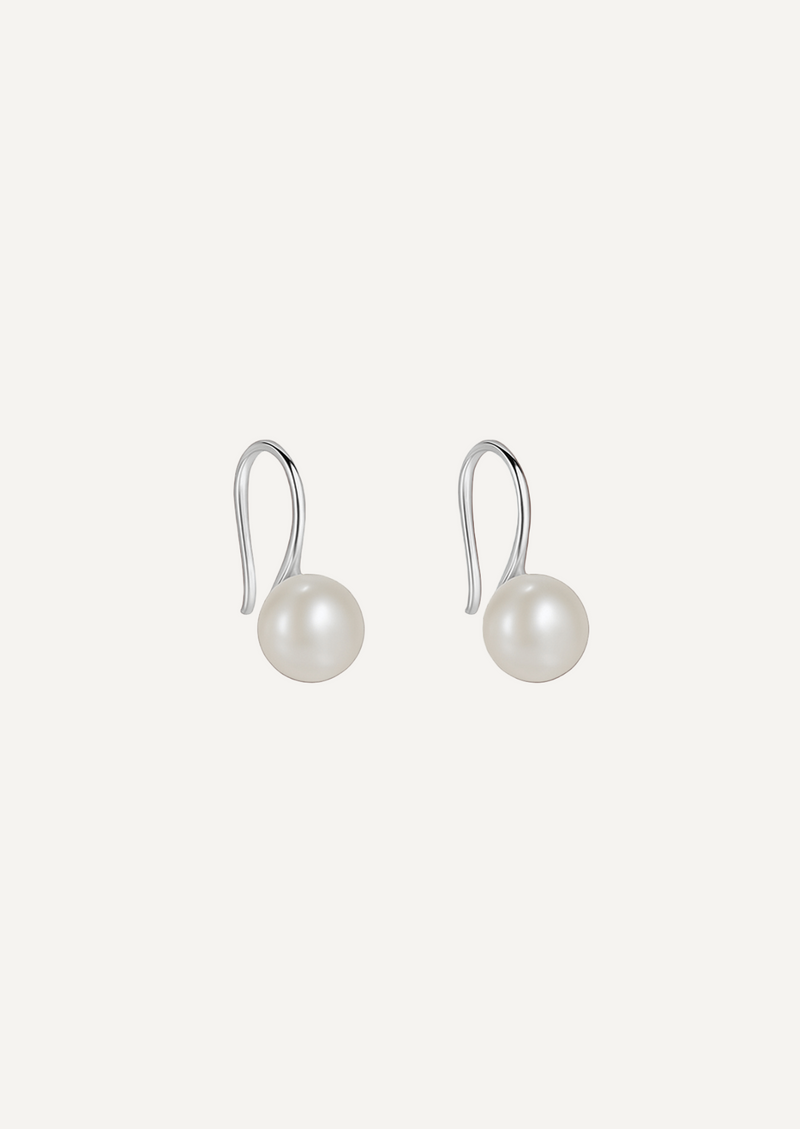 The Still Sterling Silver Pearl Earrings