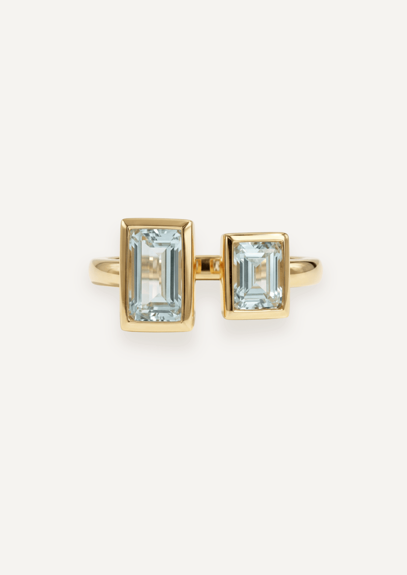 The Toi Et Moi Ring with Aquamarines