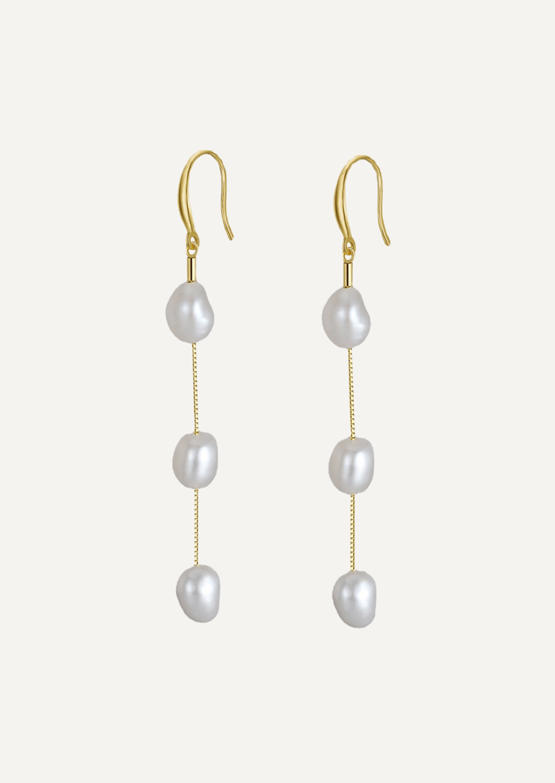 The Valentina Gold Vermeil Earrings with Freshwater Pearl - Molten Store