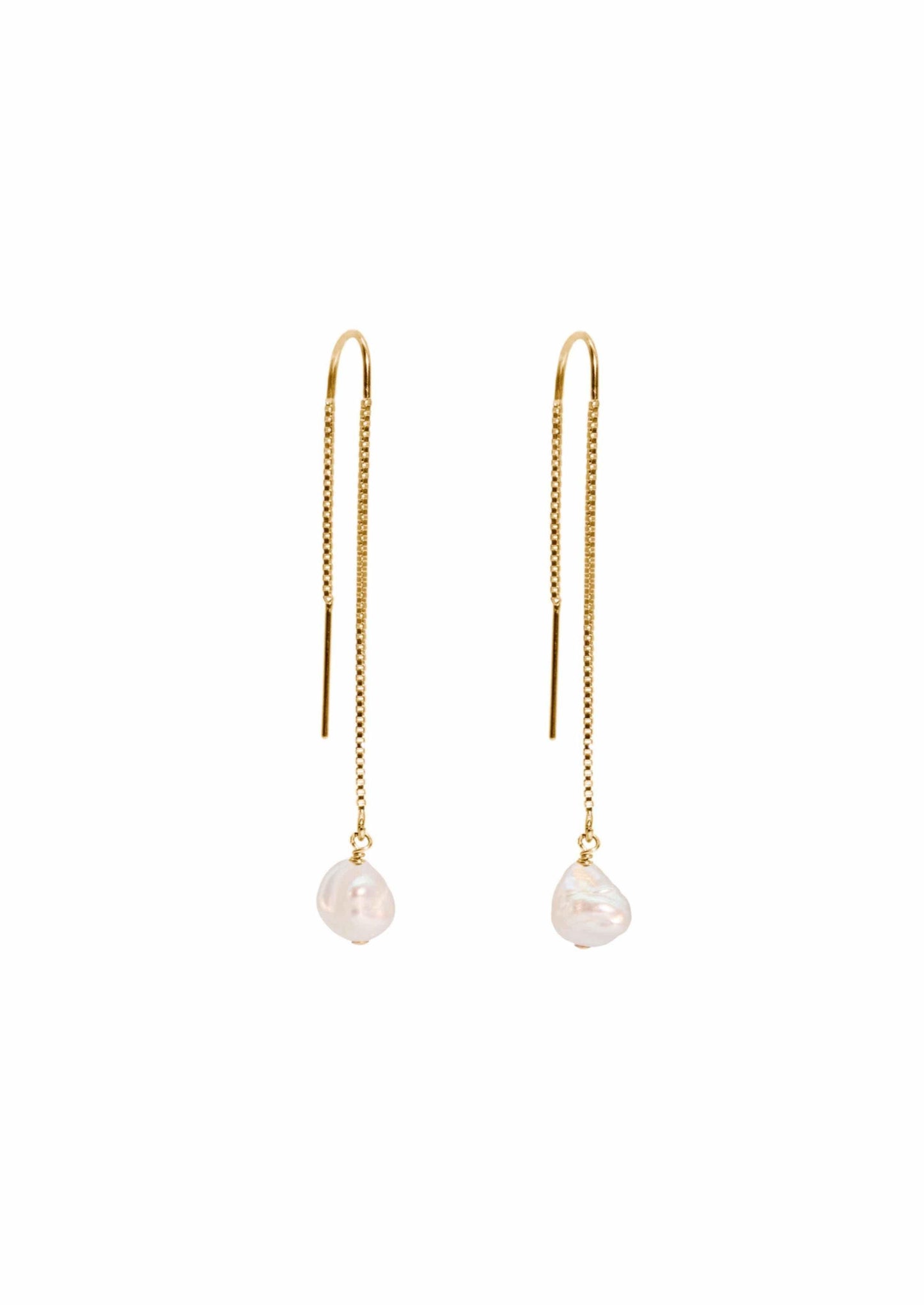 The Gold Pearl Sunlight Threader Earrings