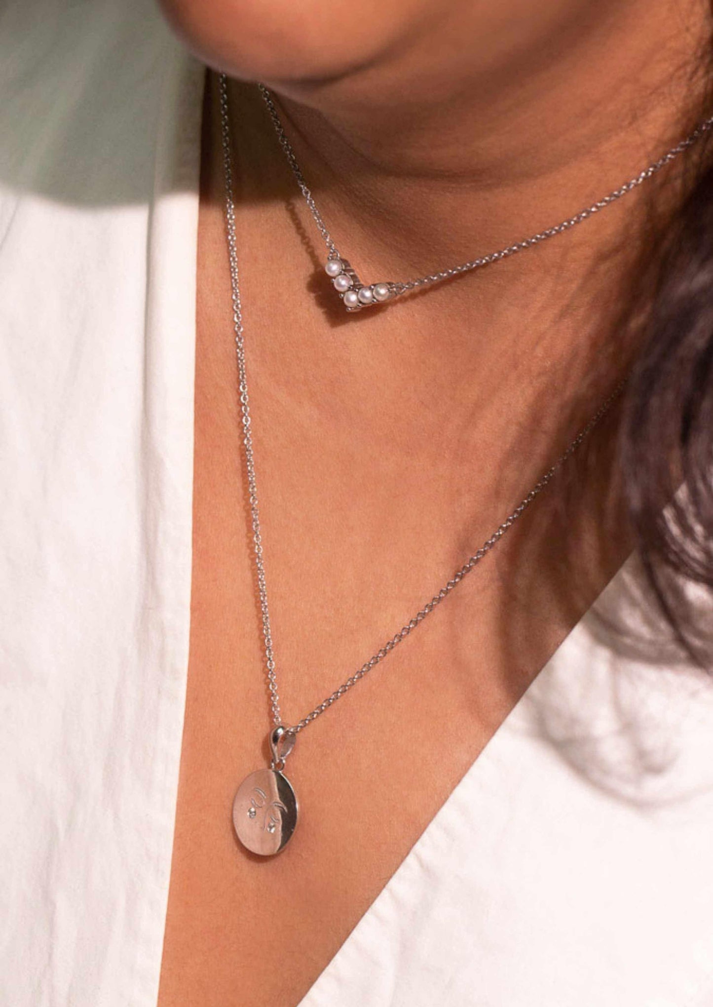 The Silver Pearl Odette Necklace