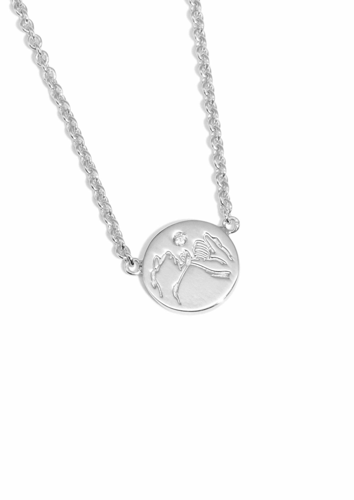 The Mini Pinky Promise Diamond Silver Necklace