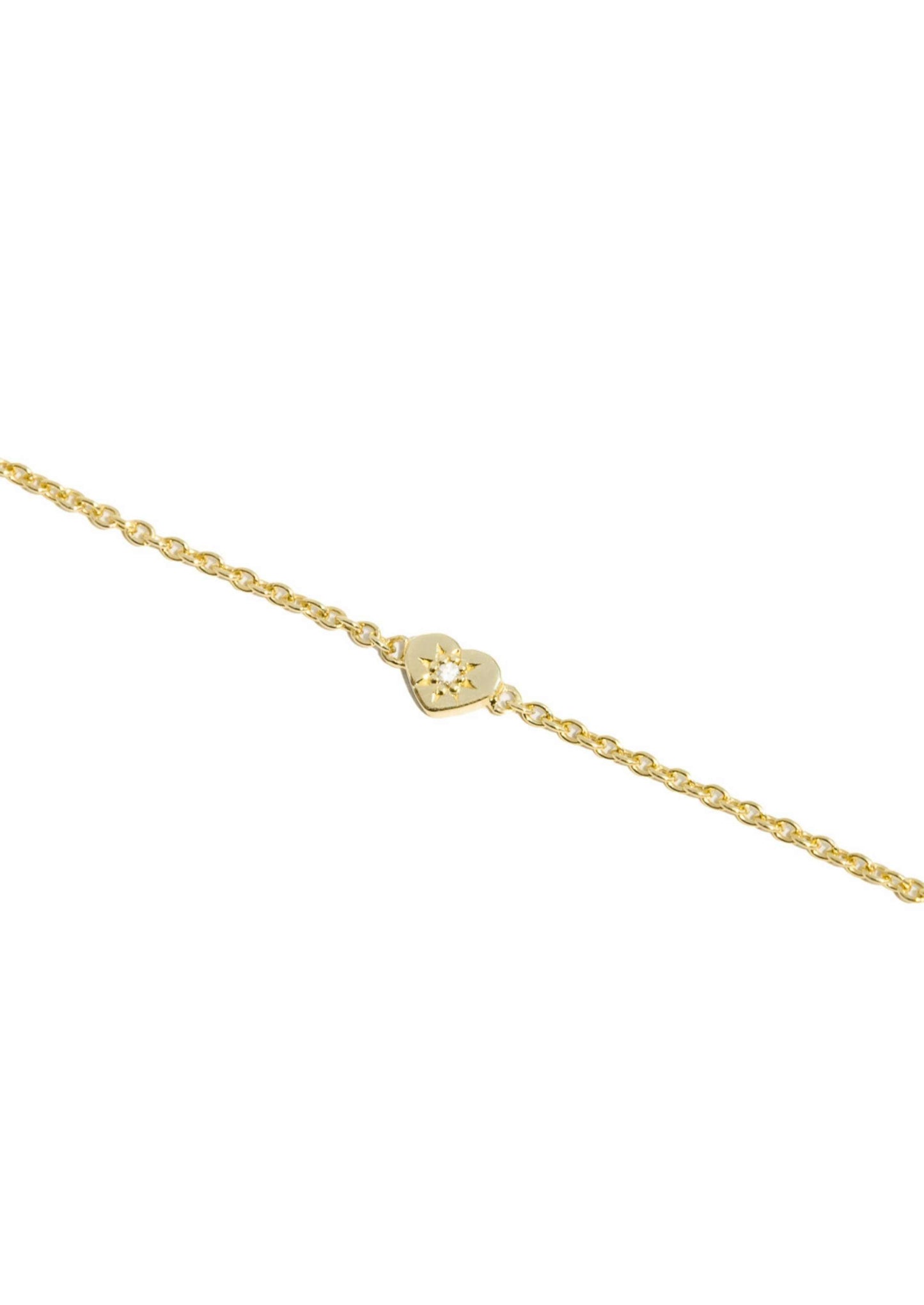 The Solid Gold Diamond Heart Bracelet