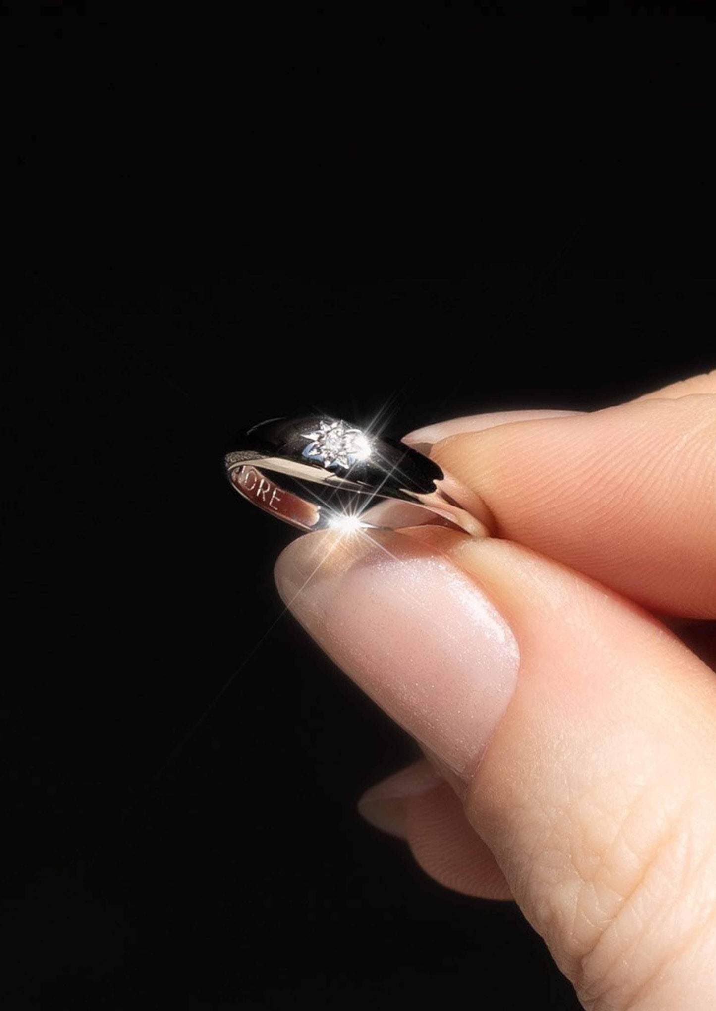 The Silver Diamond Mini Compass Signet