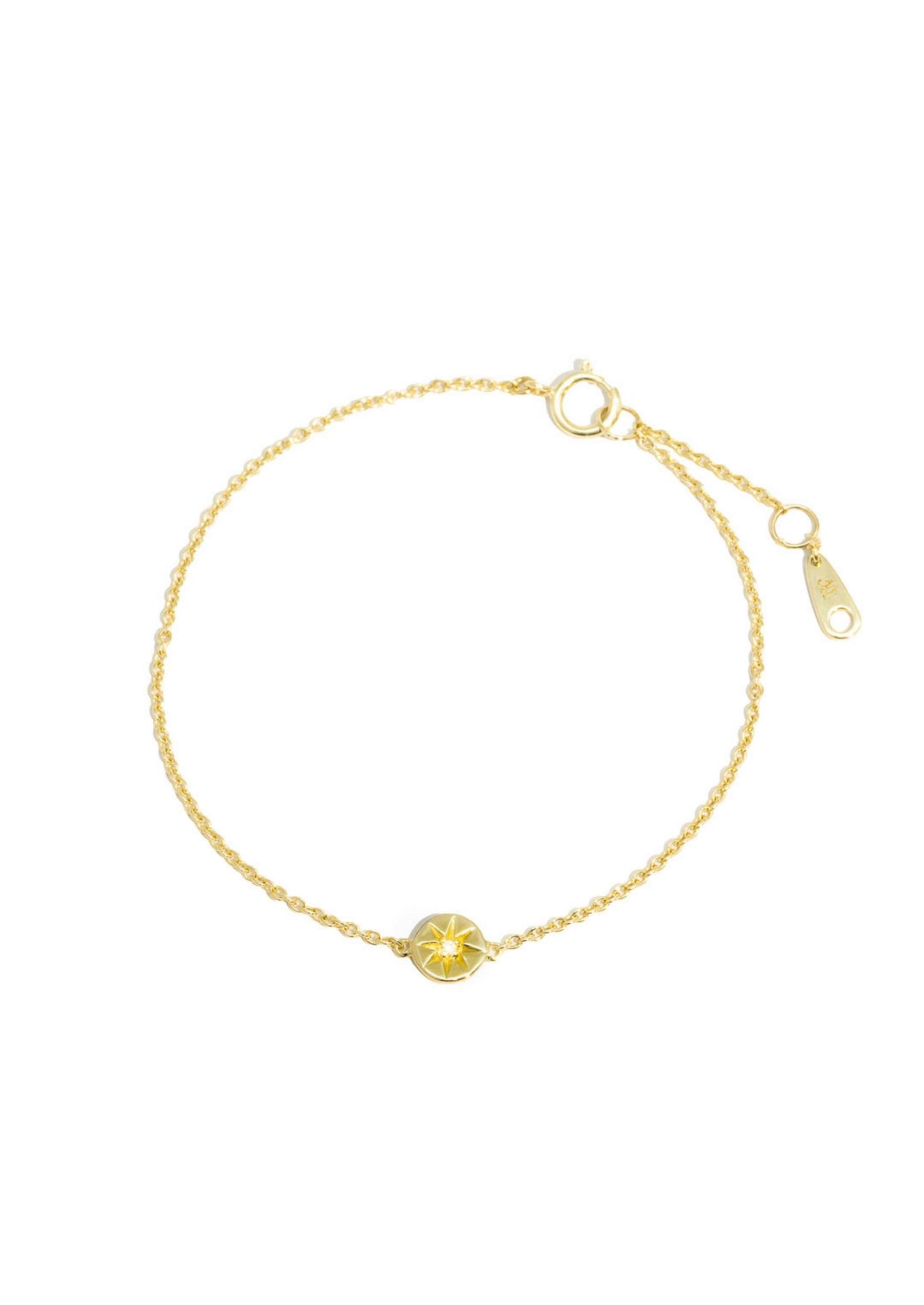 The Solid Gold Mini Diamond Compass Bracelet