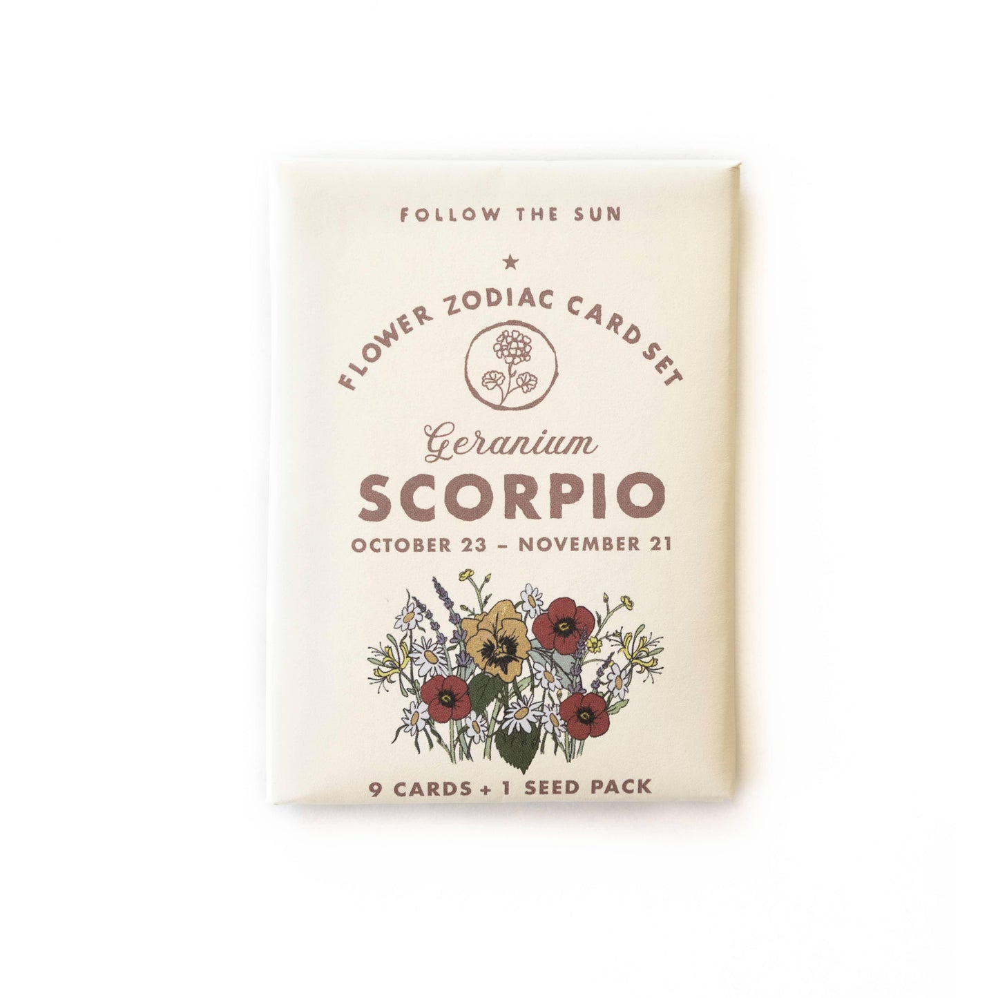 Flower Zodiac Sticker Card Set - Scorpio