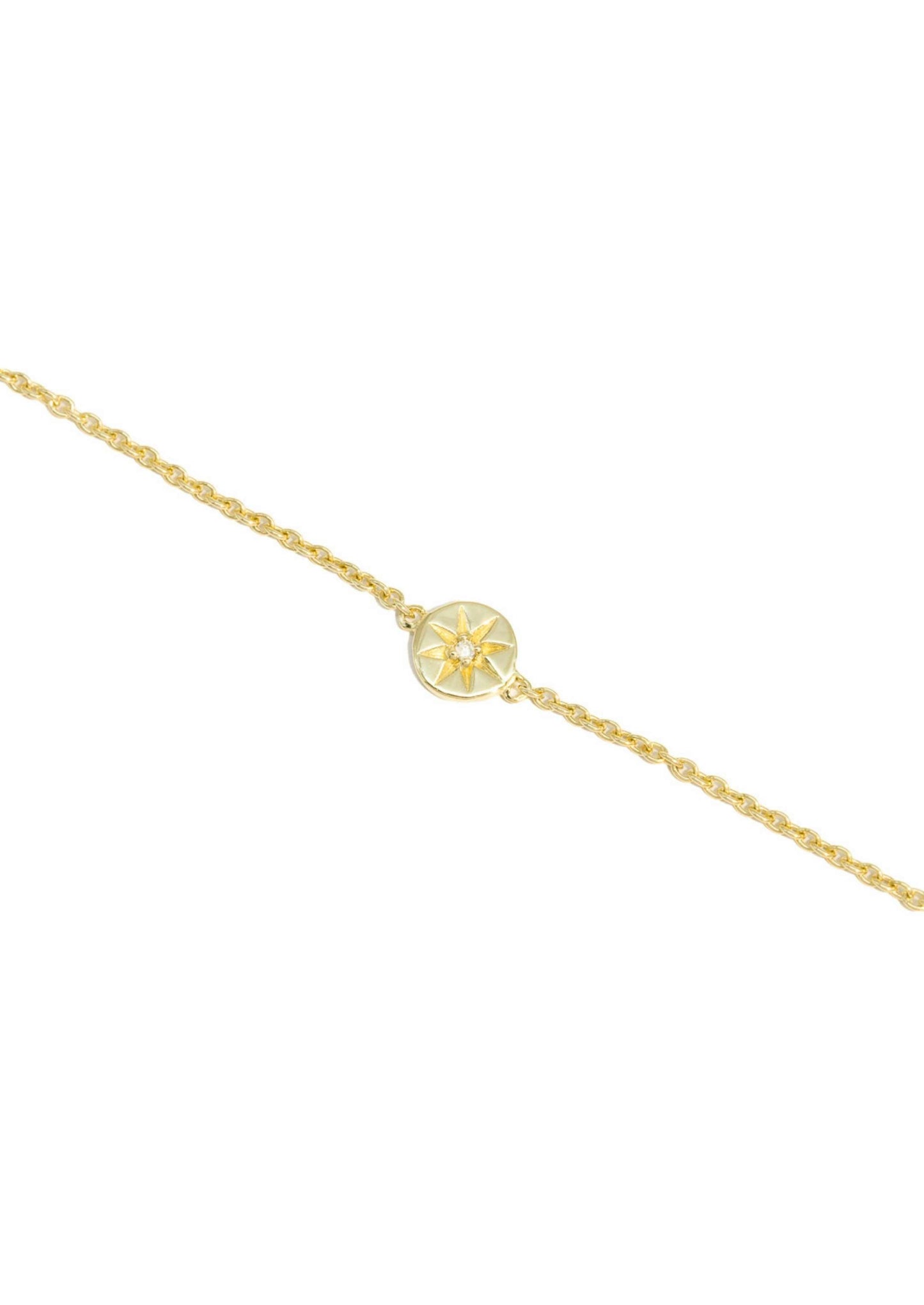 The Solid Gold Mini Diamond Compass Bracelet