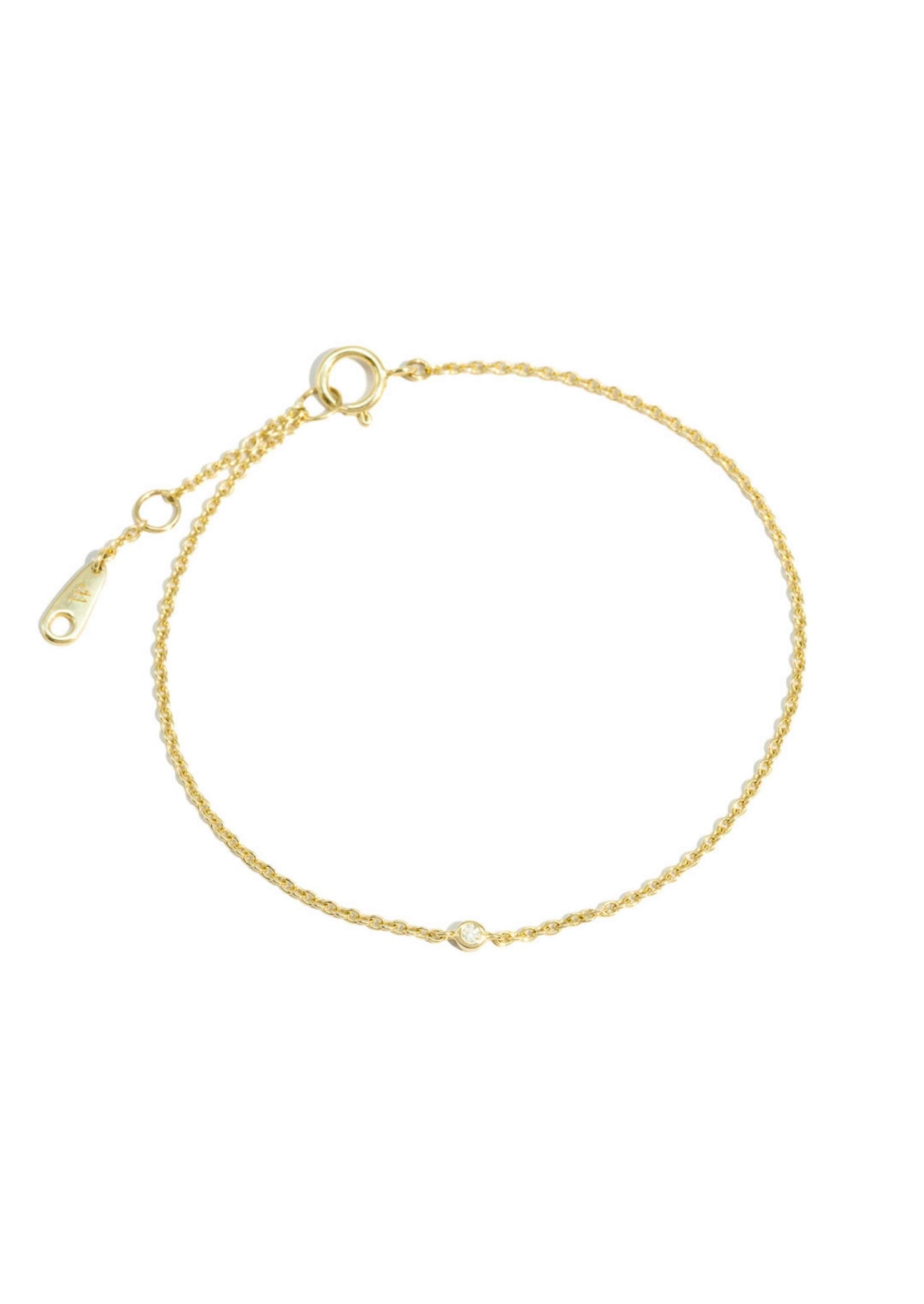 The Solid Gold Diamond Dot Bracelet