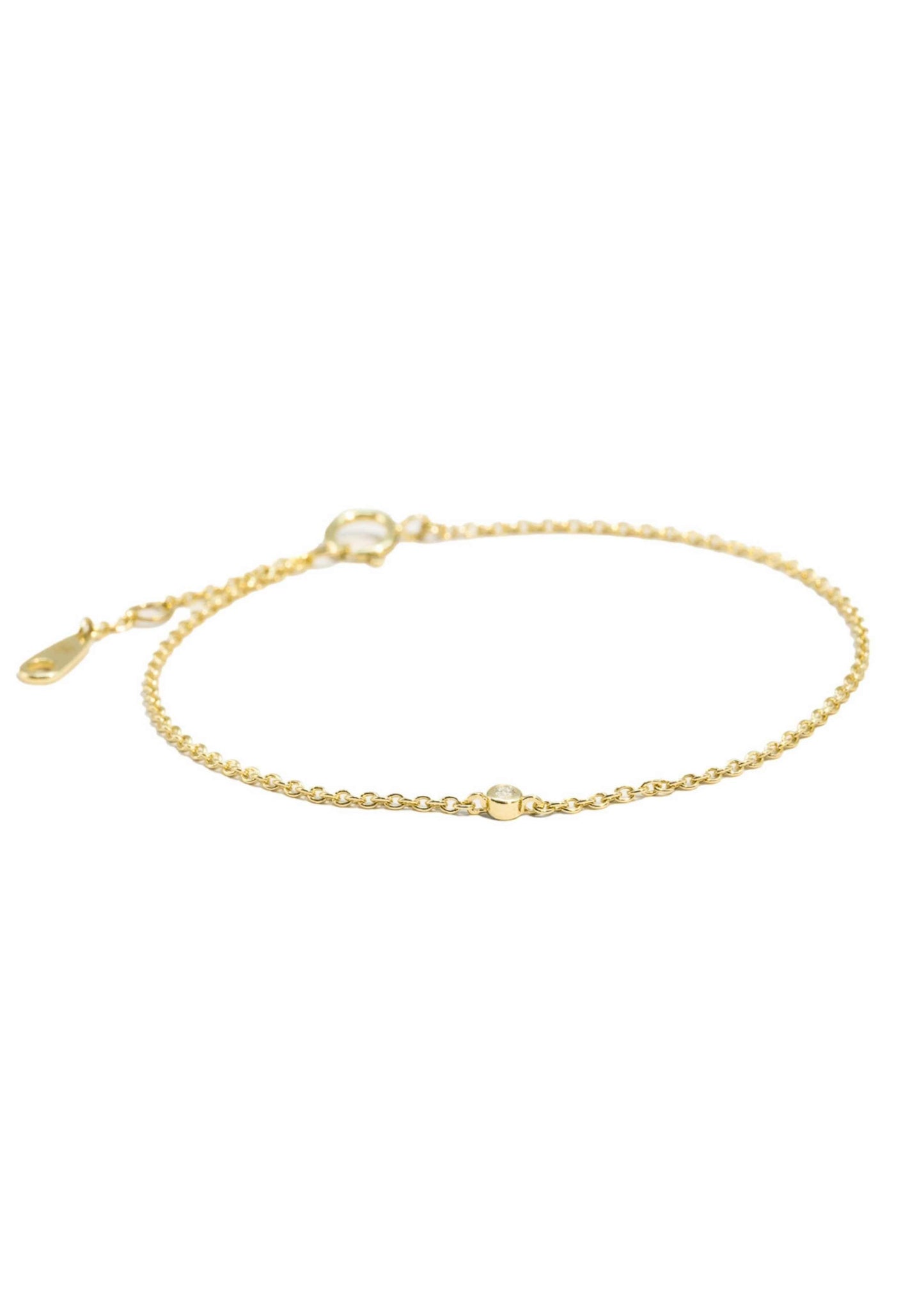 The Solid Gold Diamond Dot Bracelet