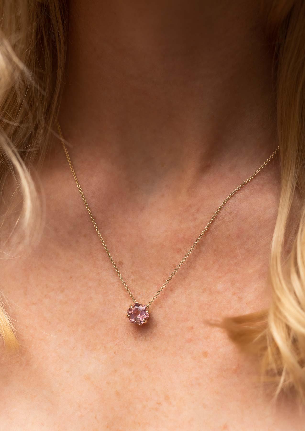 The Margot 2.56ct Peach Tourmaline Necklace