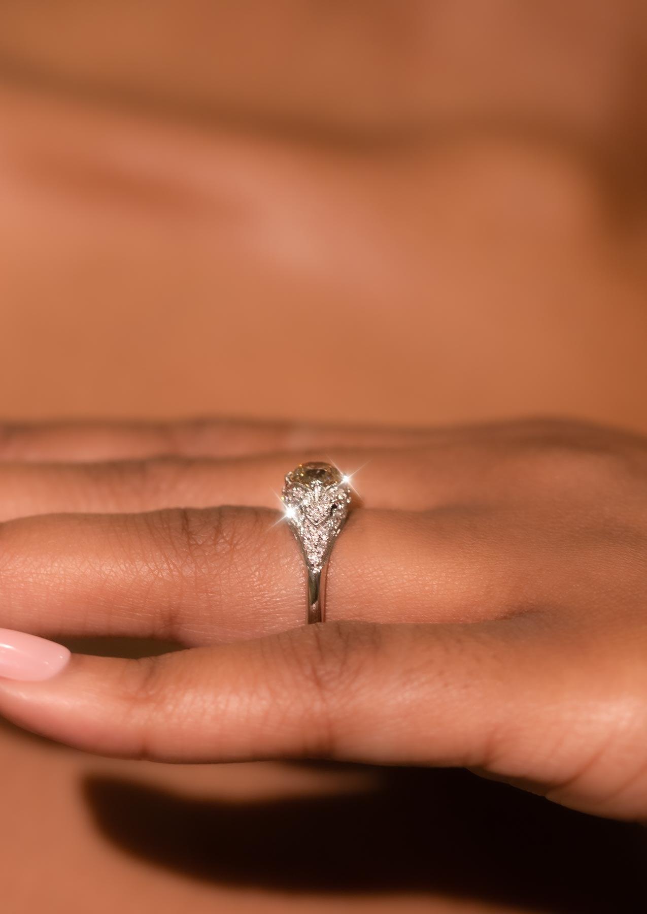 The Arden 1.66ct Champagne Diamond Ring