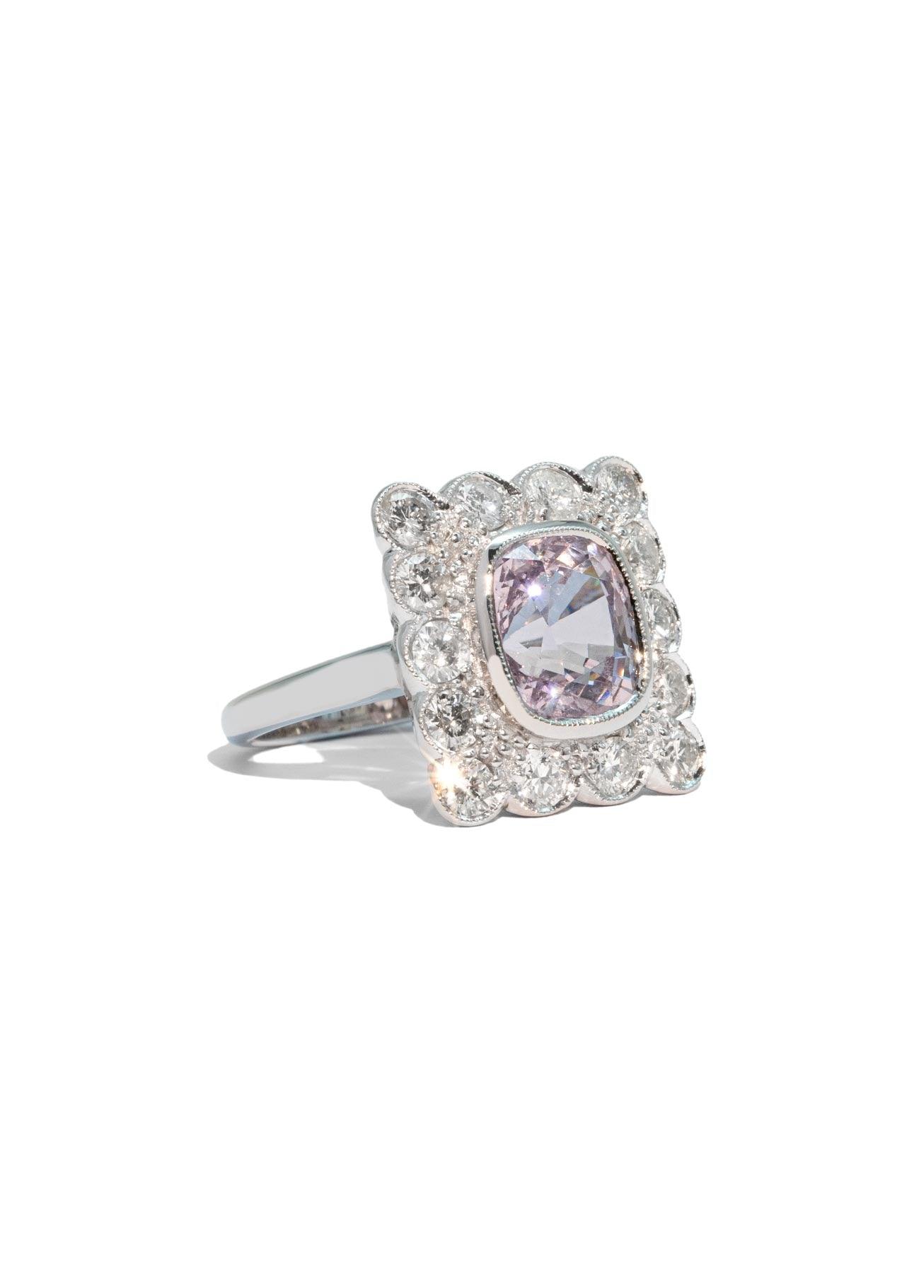 The Hazel Ring with 4.01ct Cushion Plum Spinel - Molten Store