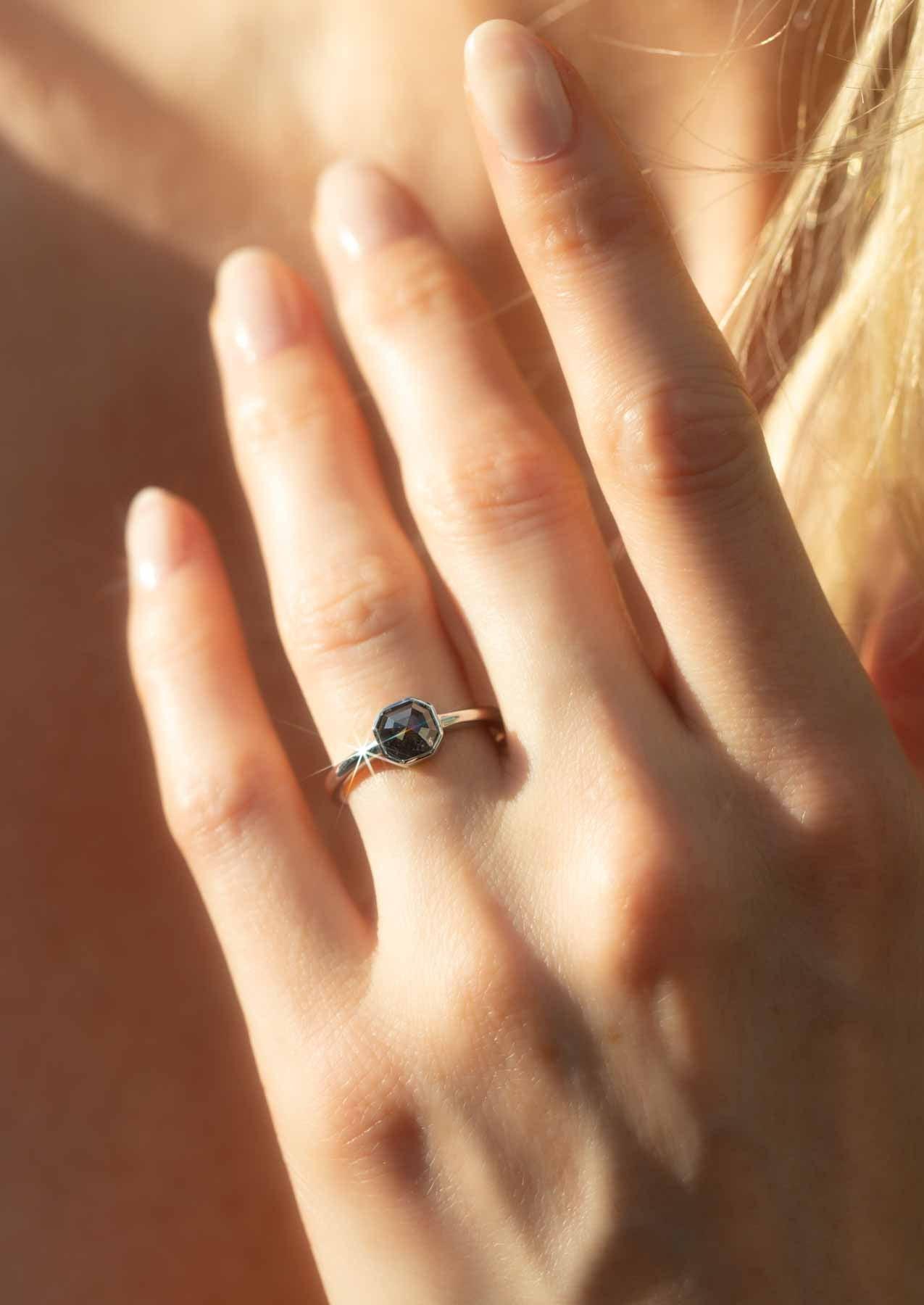 The Isabel 1.07ct Salt and Pepper Diamond Ring