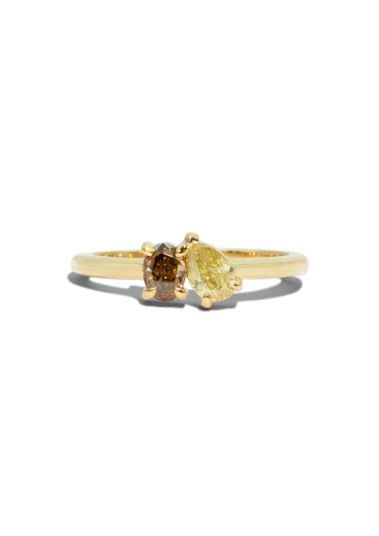 The Toi Et Moi Ring with 0.3ct Cognac Diamond and 0.37ct Champagne Diamond