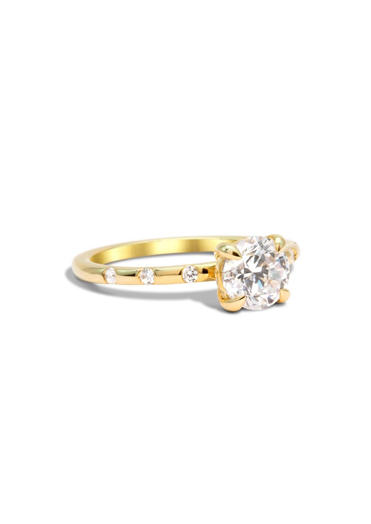 The Constance Yellow Gold Cultured Diamond Ring - Molten Store