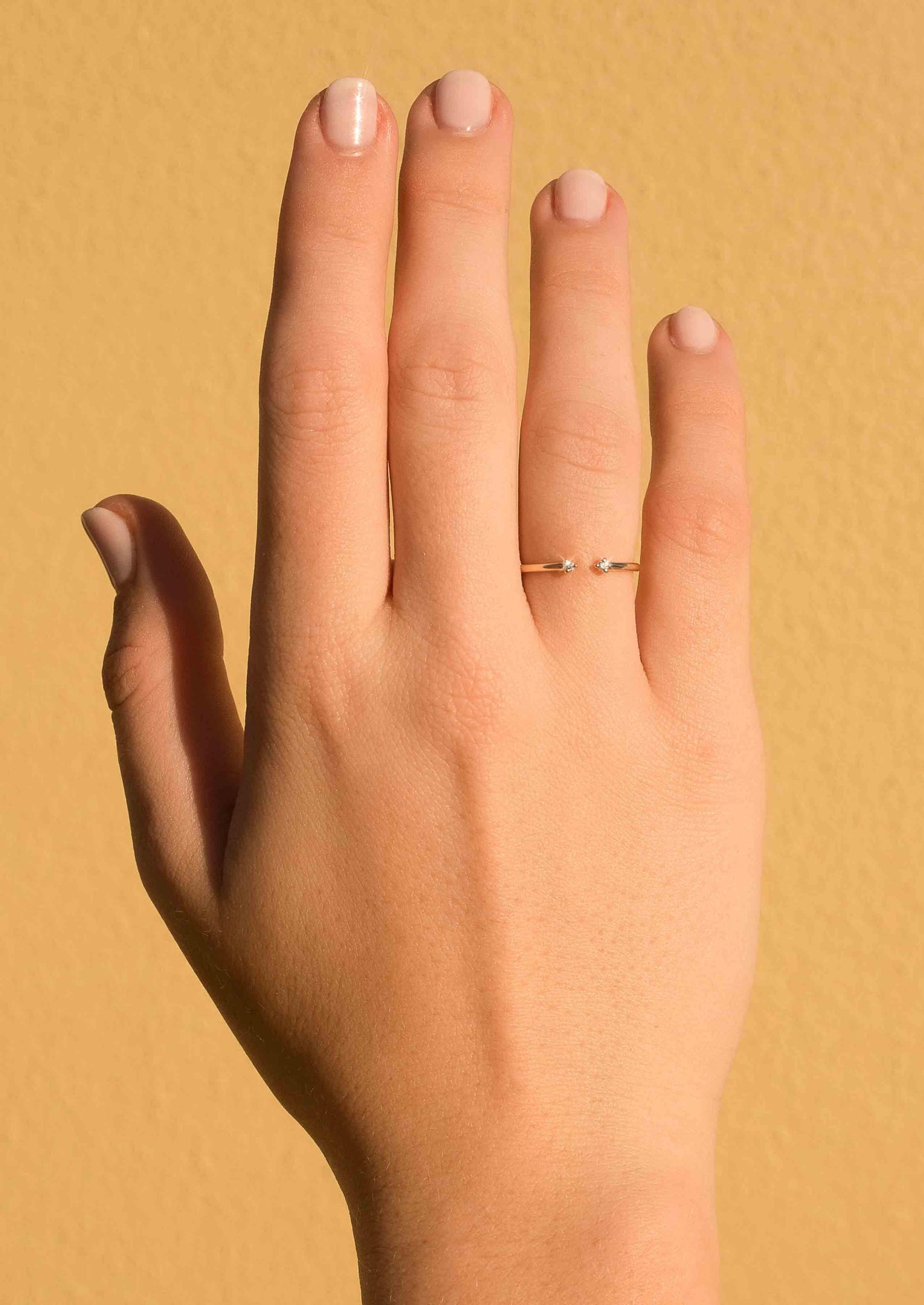The Solid Gold Diamond Duo Ring