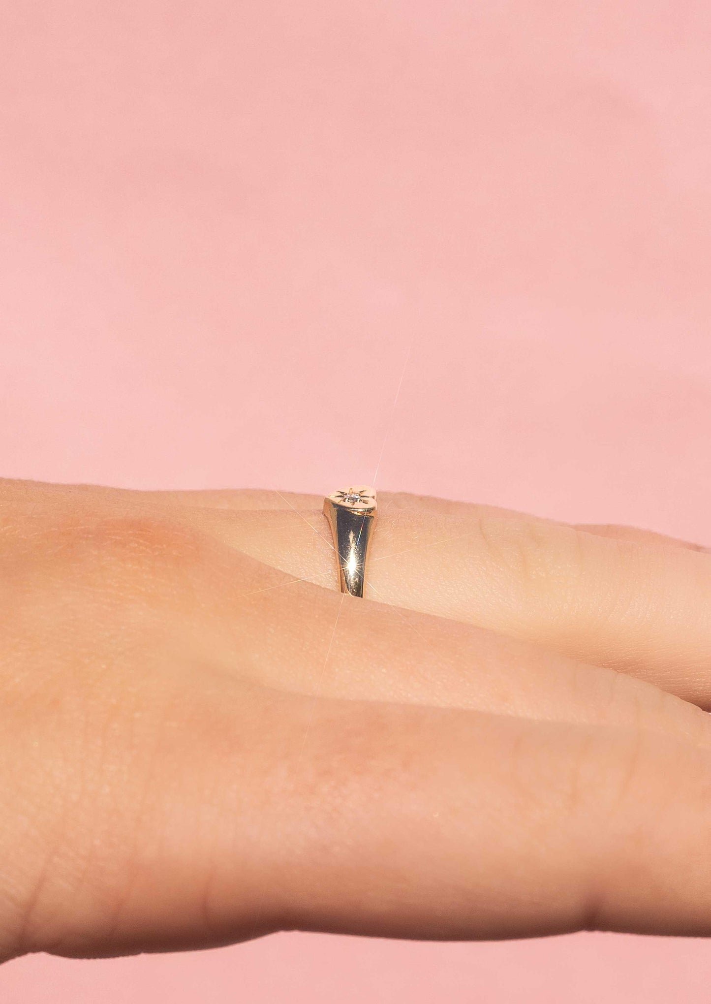 The Diamond Heart 9ct Solid Gold Signet Ring