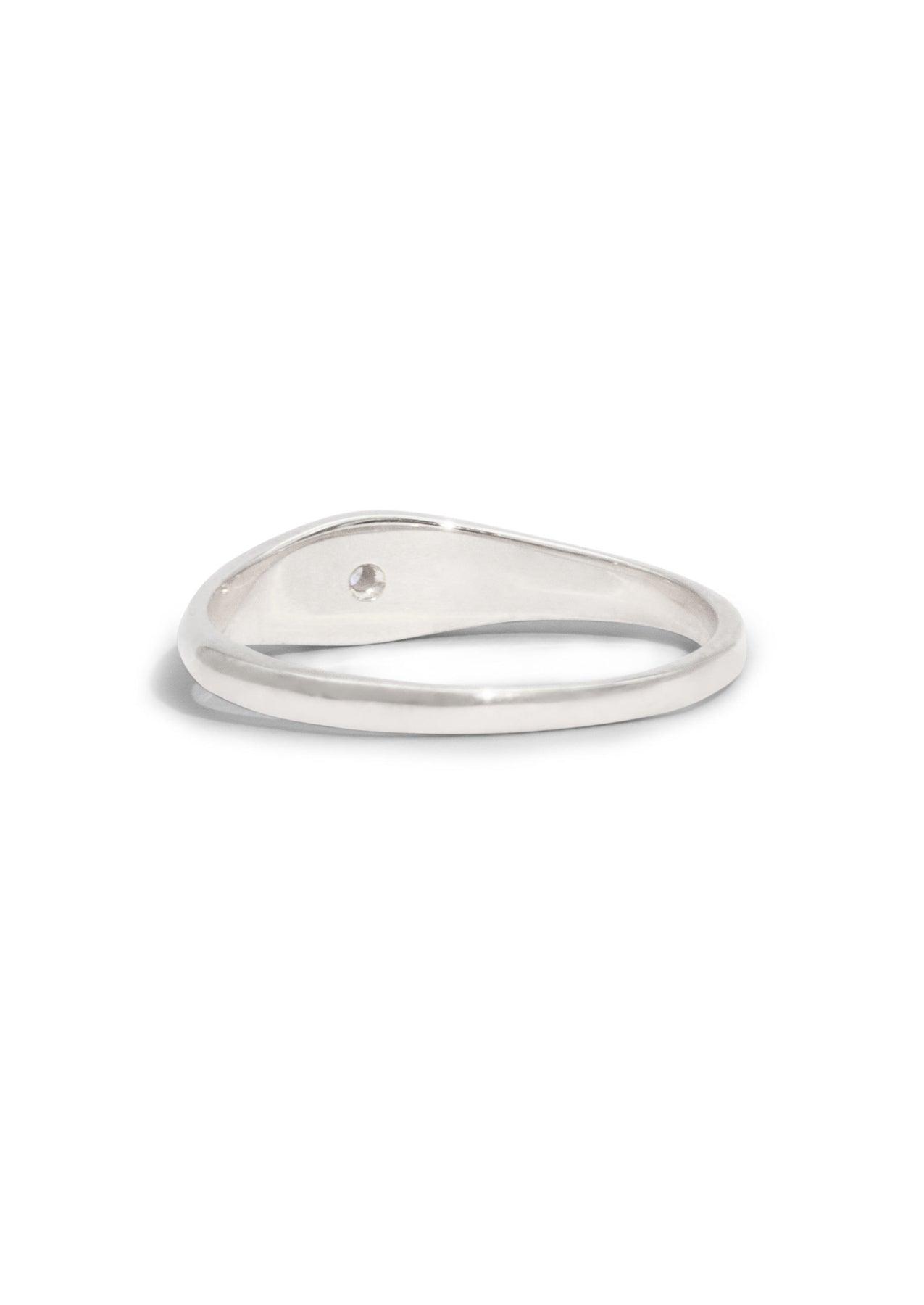 The Silver Diamond Mini Compass Signet