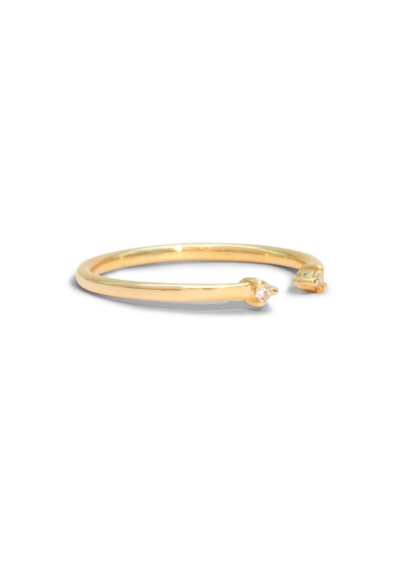 The Solid Gold Diamond Duo Ring