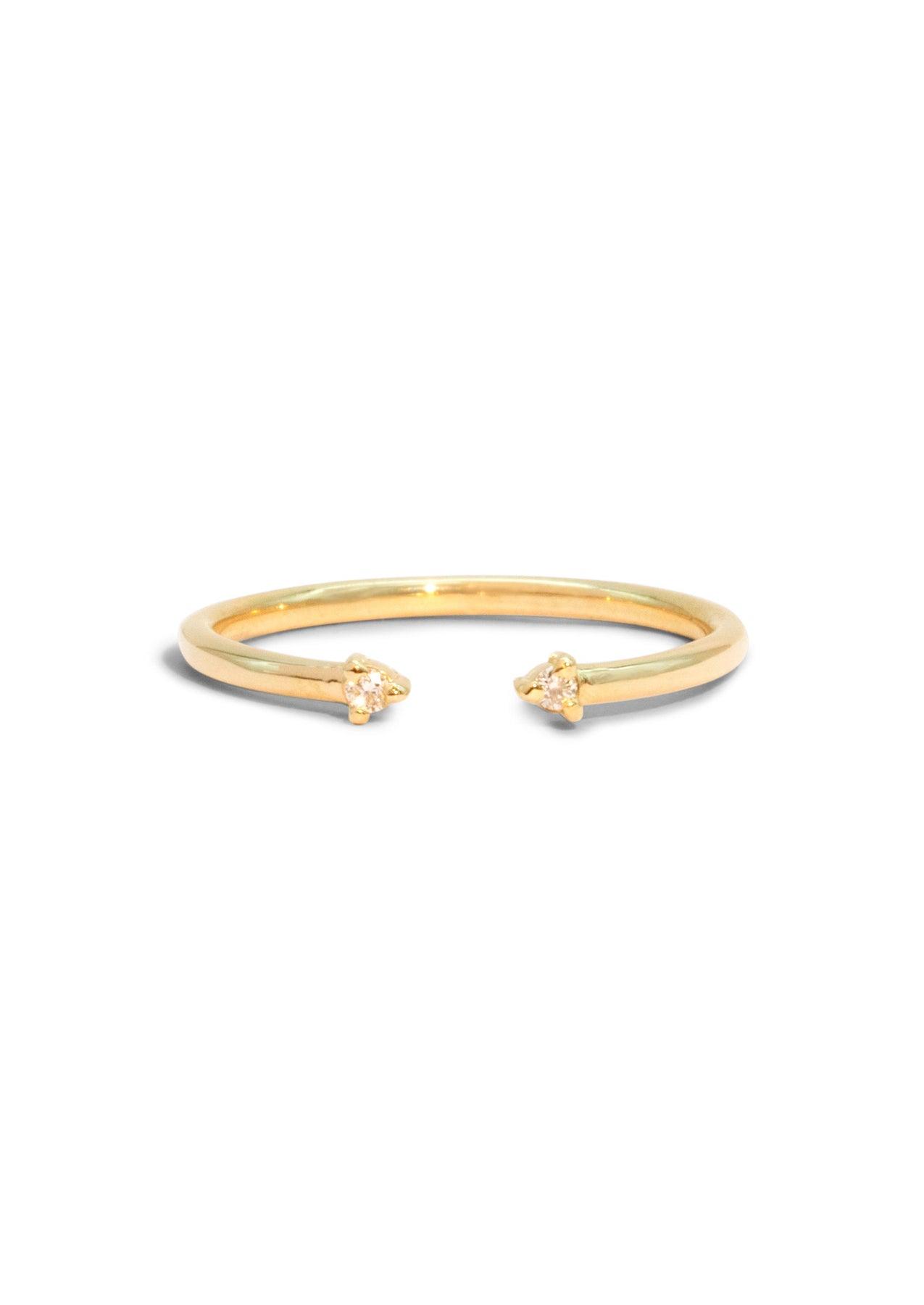The Solid Gold Diamond Duo Ring