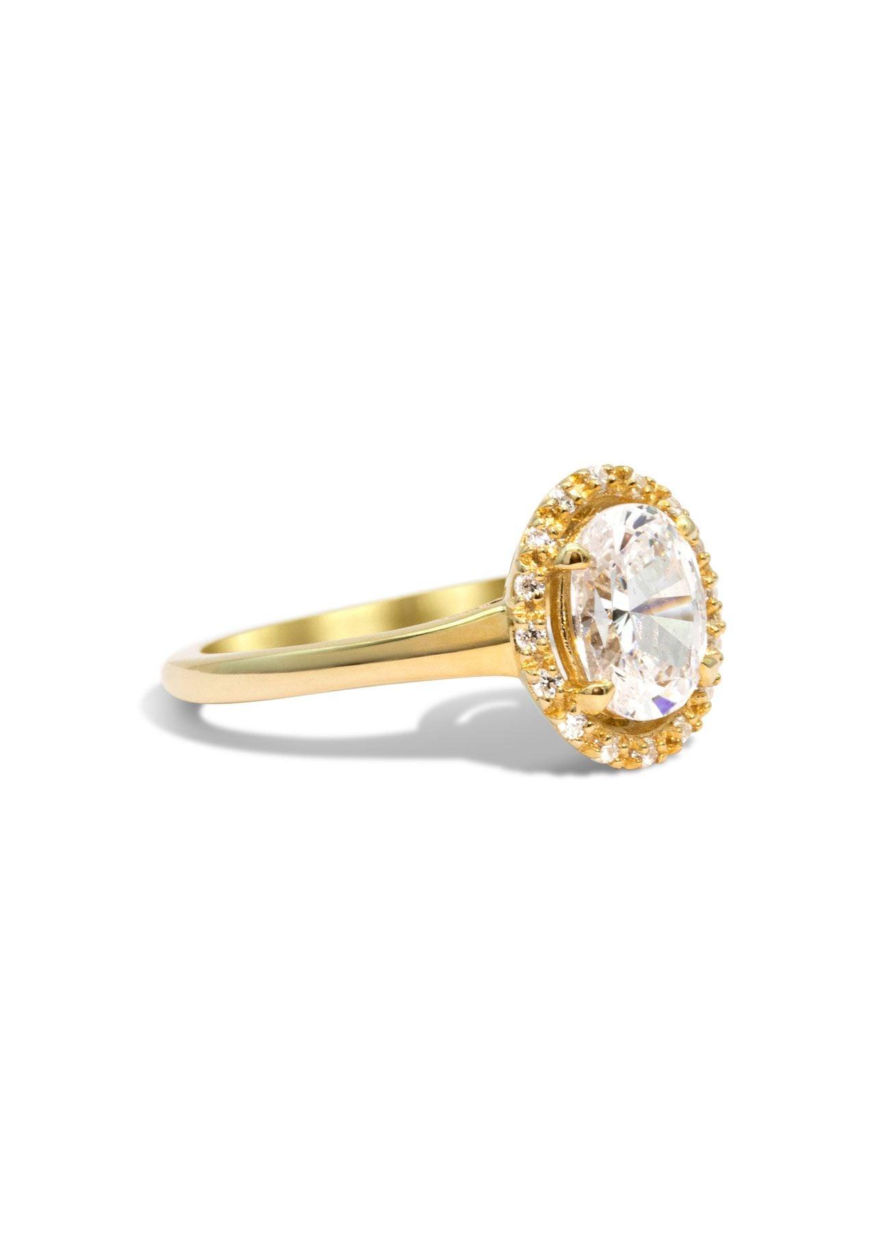 The Iris Yellow Gold Cultured Diamond Ring