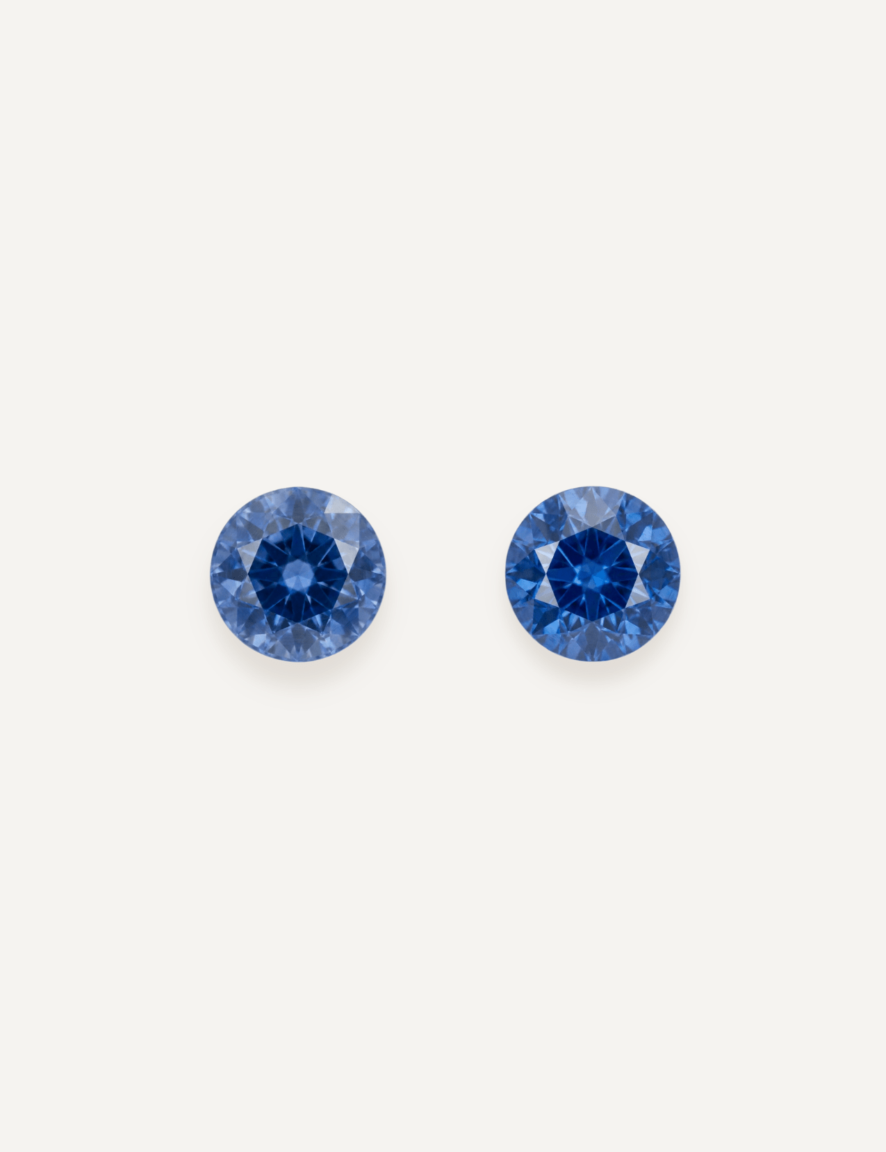 0.58 TCW Ceylon Blue Round Brilliant Cut Sapphire Pair - Molten Store