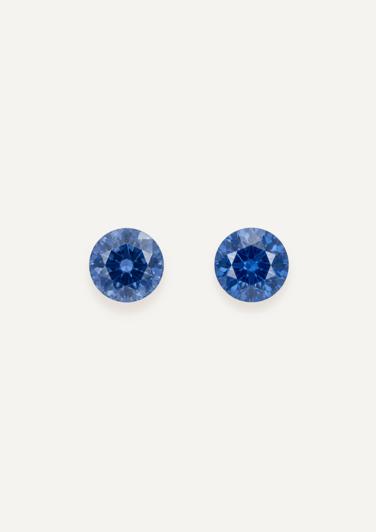 0.58 TCW Ceylon Blue Round Brilliant Cut Sapphire Pair - Molten Store