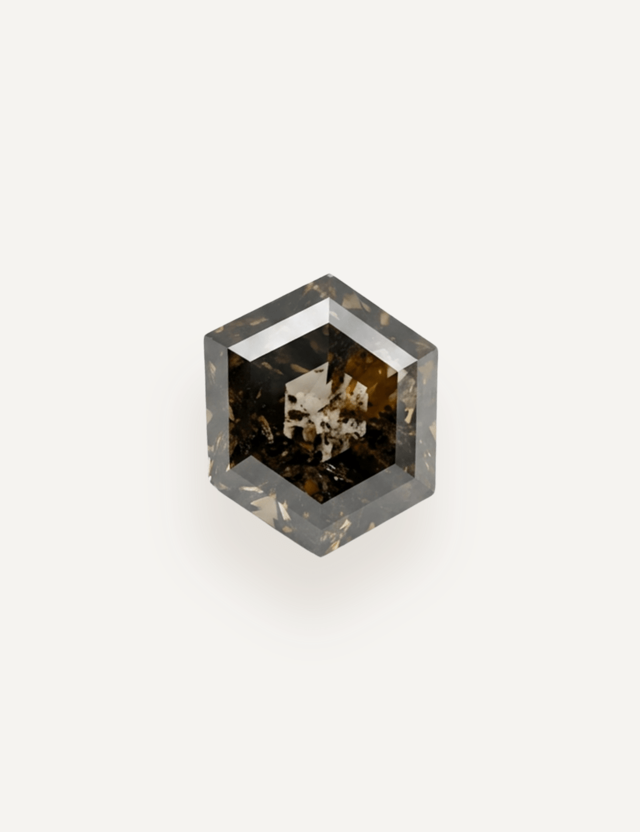 0.77ct Salt & Pepper Hexagonal Cut Diamond - Molten Store