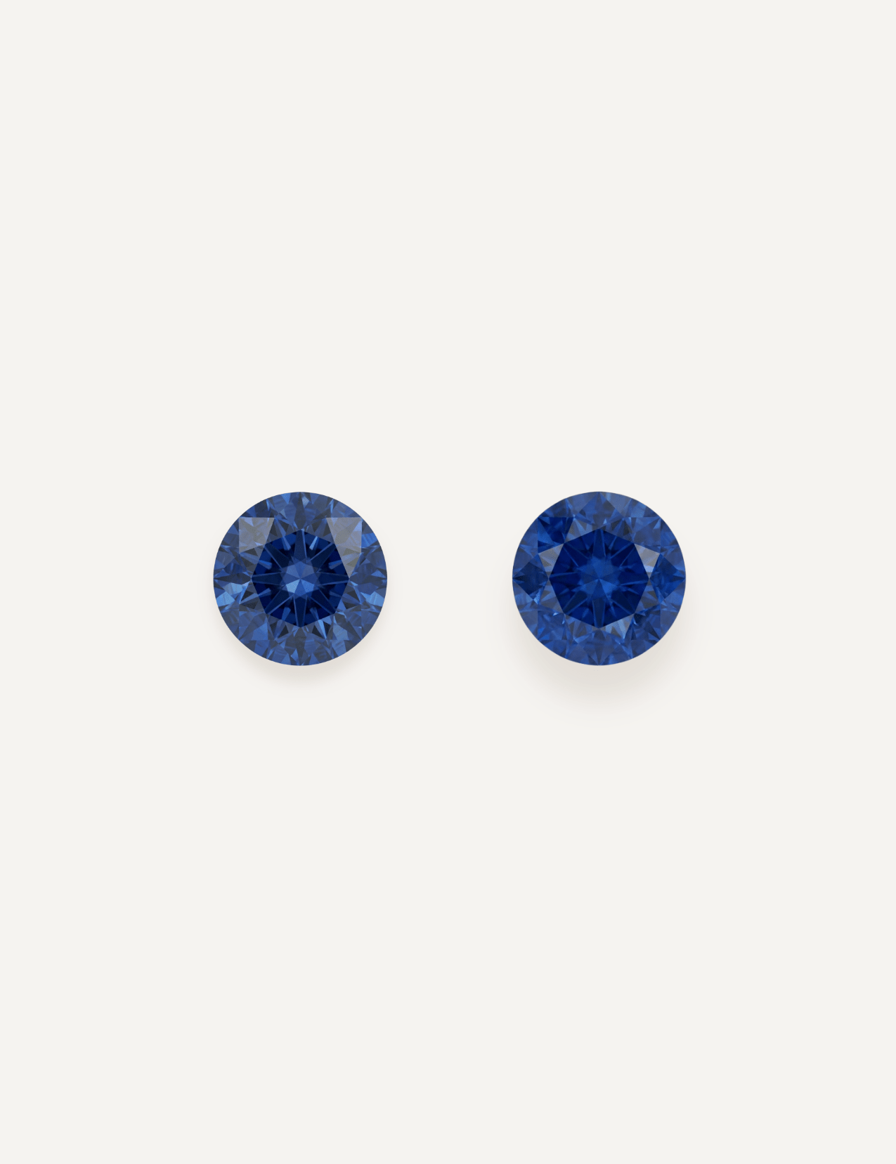 0.80 TCW Ceylon Blue Round Brilliant Cut Sapphire Pair - Molten Store