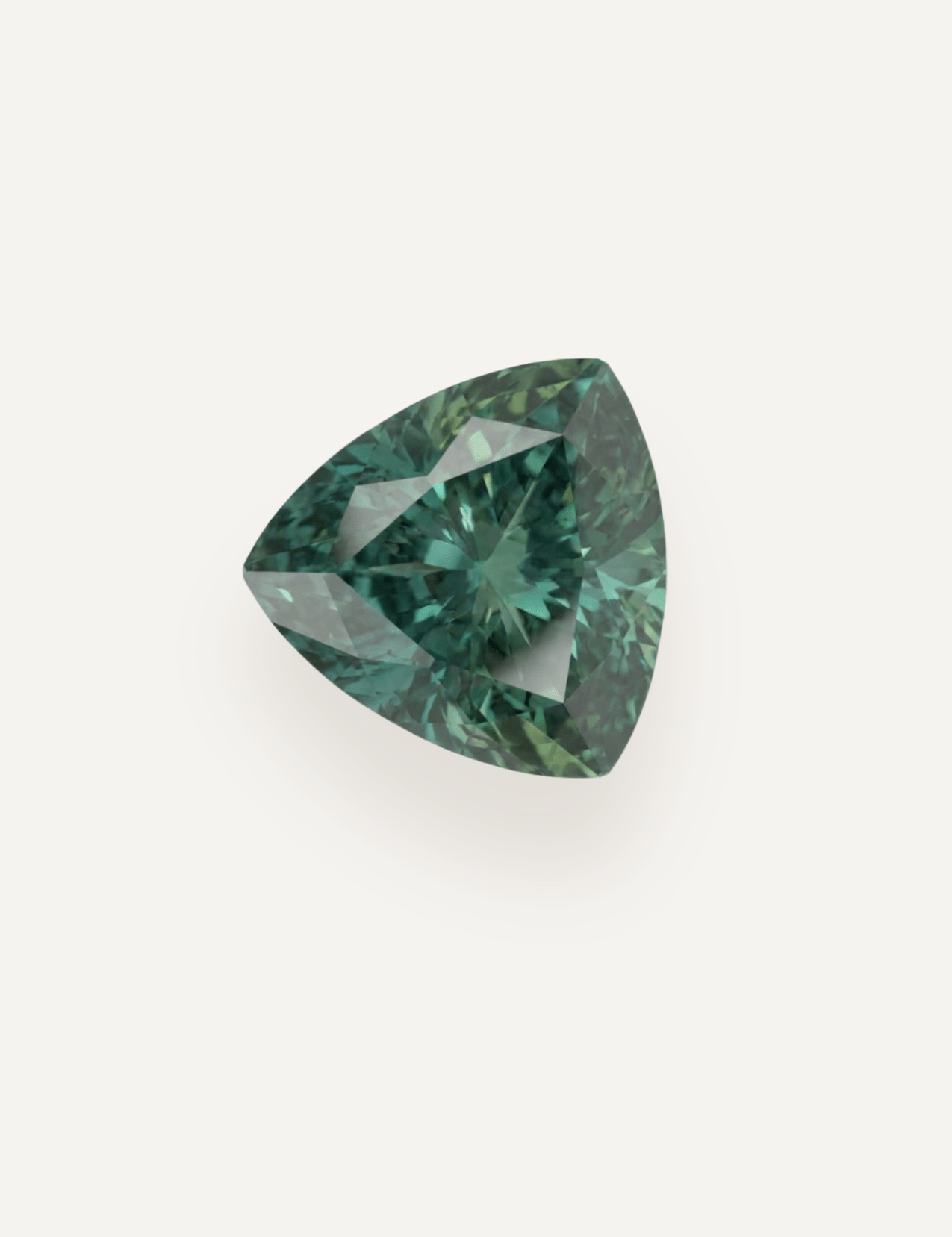 0.92ct Australian Green Parti Trillion Cut Sapphire - Molten Store