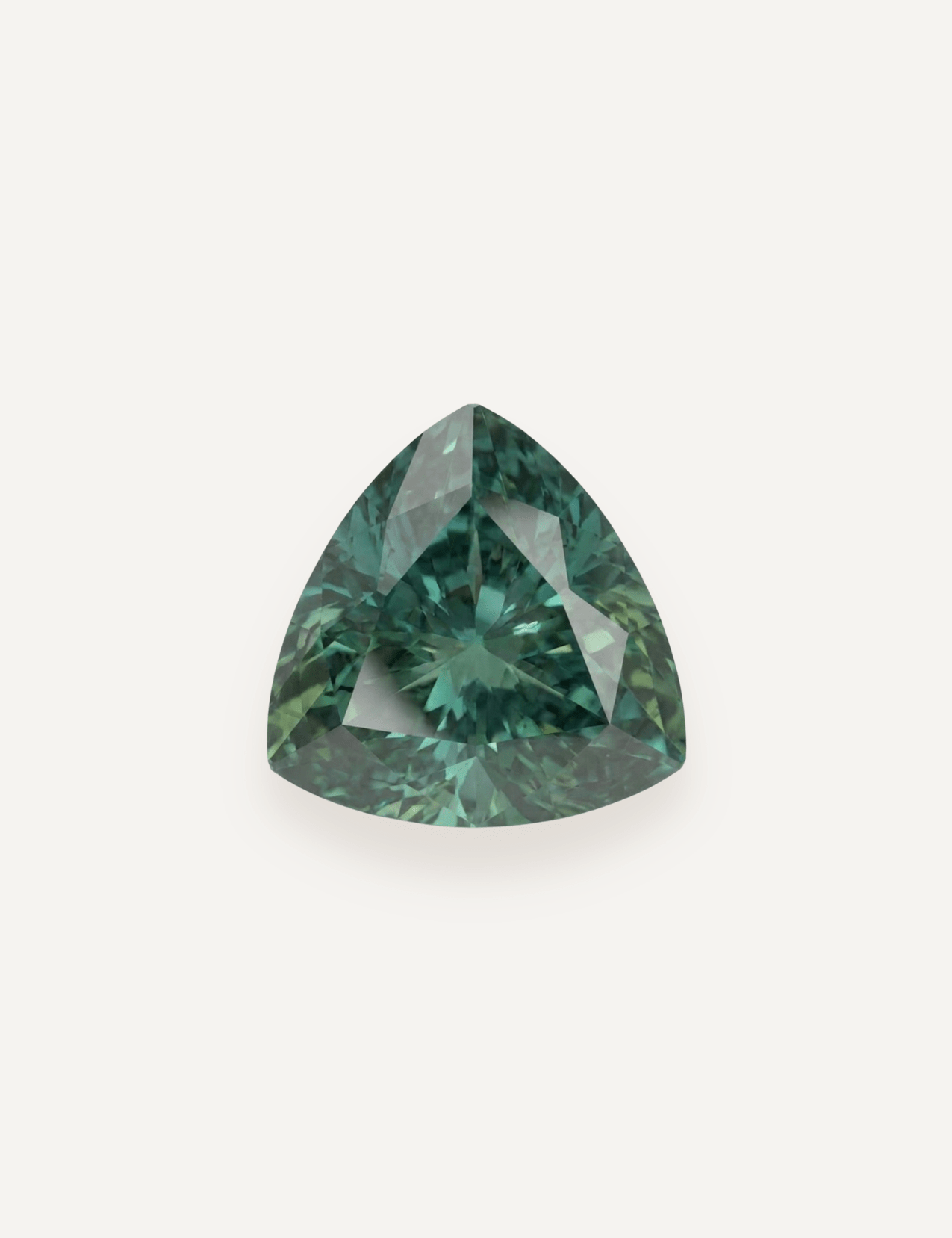 0.92ct Australian Green Parti Trillion Cut Sapphire - Molten Store