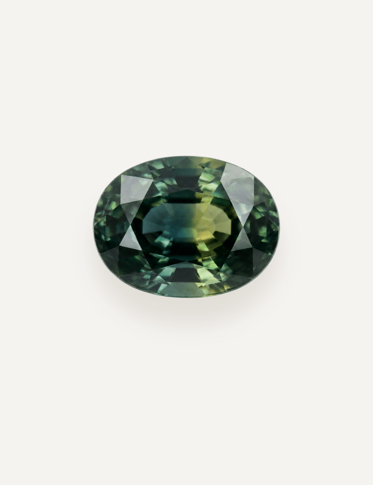 0.92ct Oval Cut Green Parti Sapphire - Molten Store