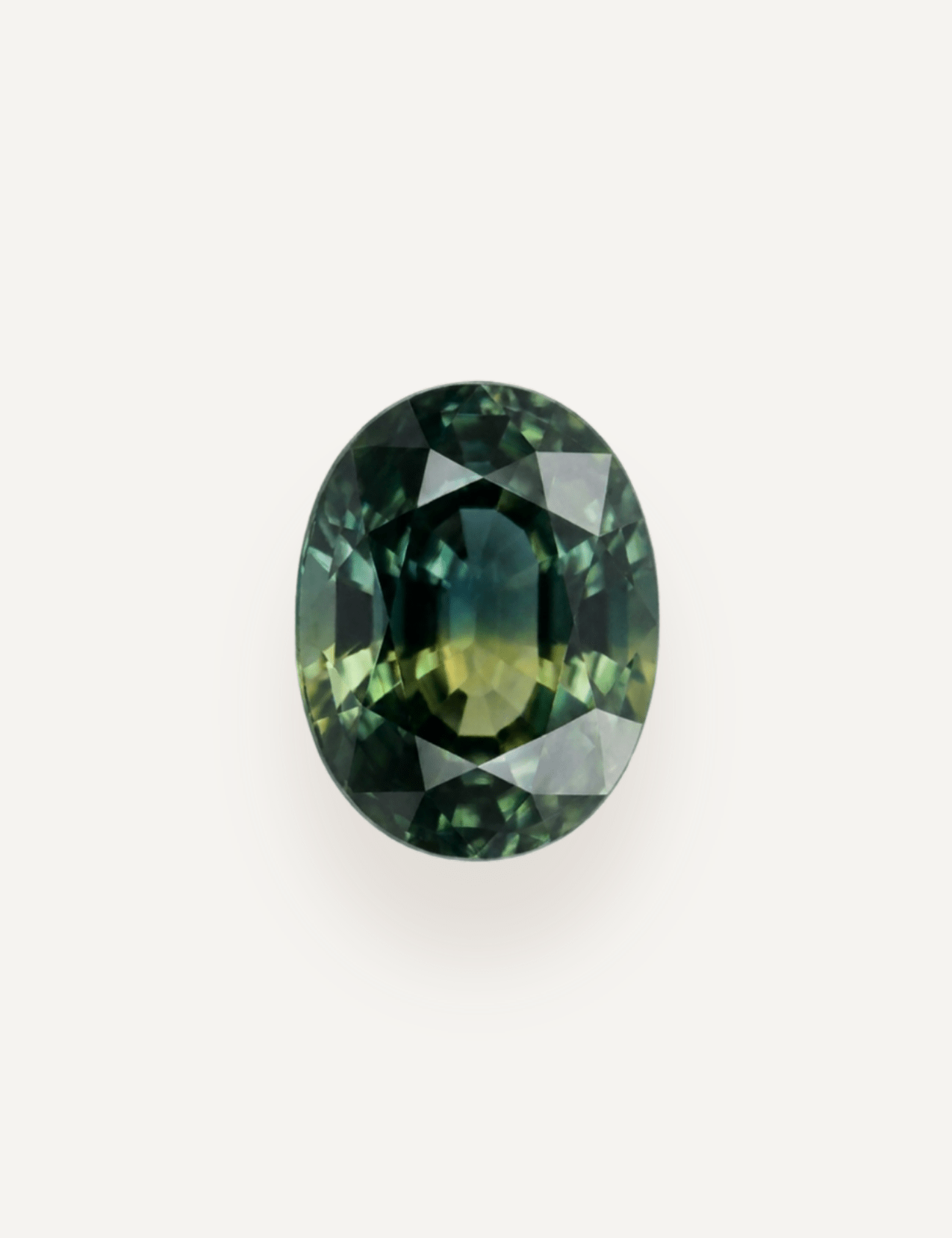0.92ct Oval Cut Green Parti Sapphire - Molten Store