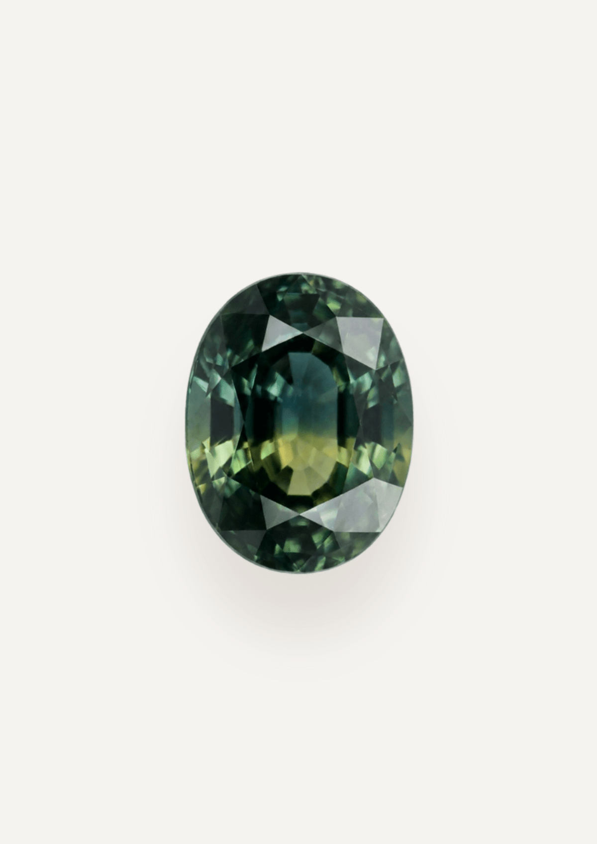 0.92ct Oval Cut Green Parti Sapphire - Molten Store