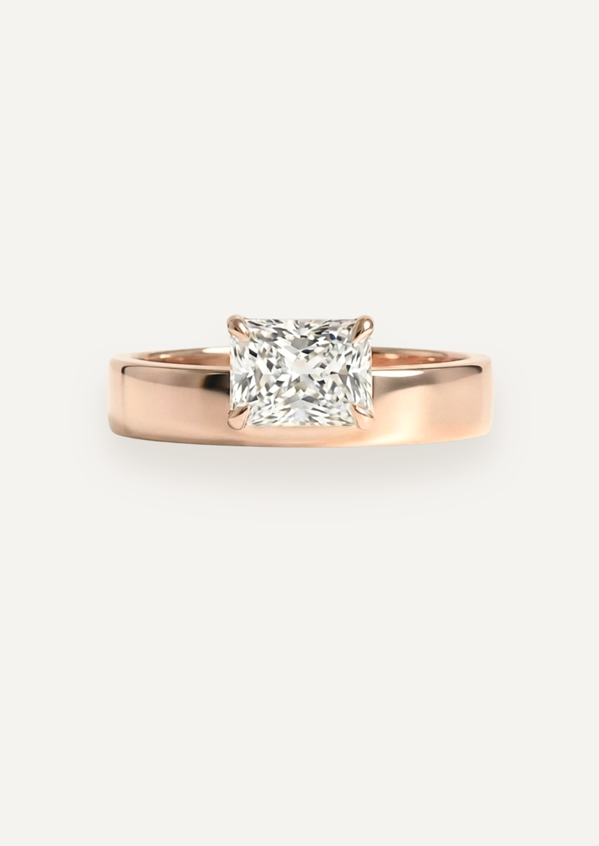 The Cleo Ring with Radiant Cut Diamond
