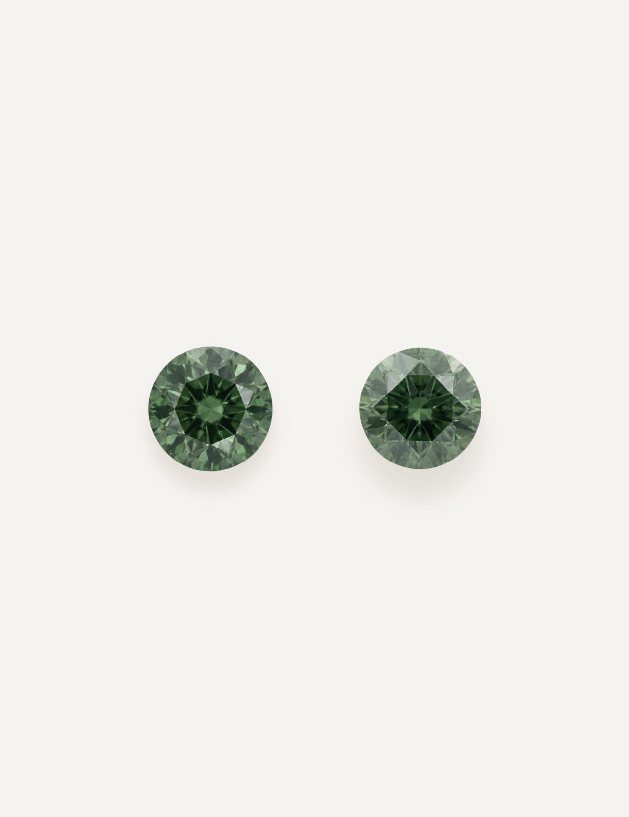 1.05 TCW Matched Pair Round Brilliant Cut Green Sapphires - Molten Store