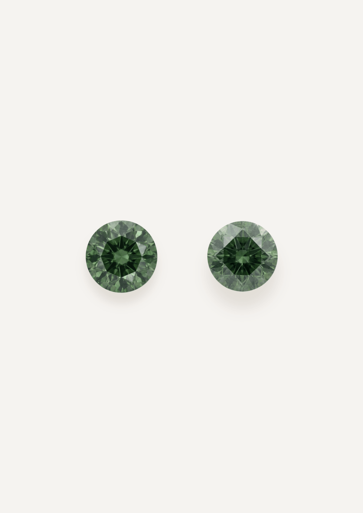 1.05 TCW Matched Pair Round Brilliant Cut Green Sapphires - Molten Store