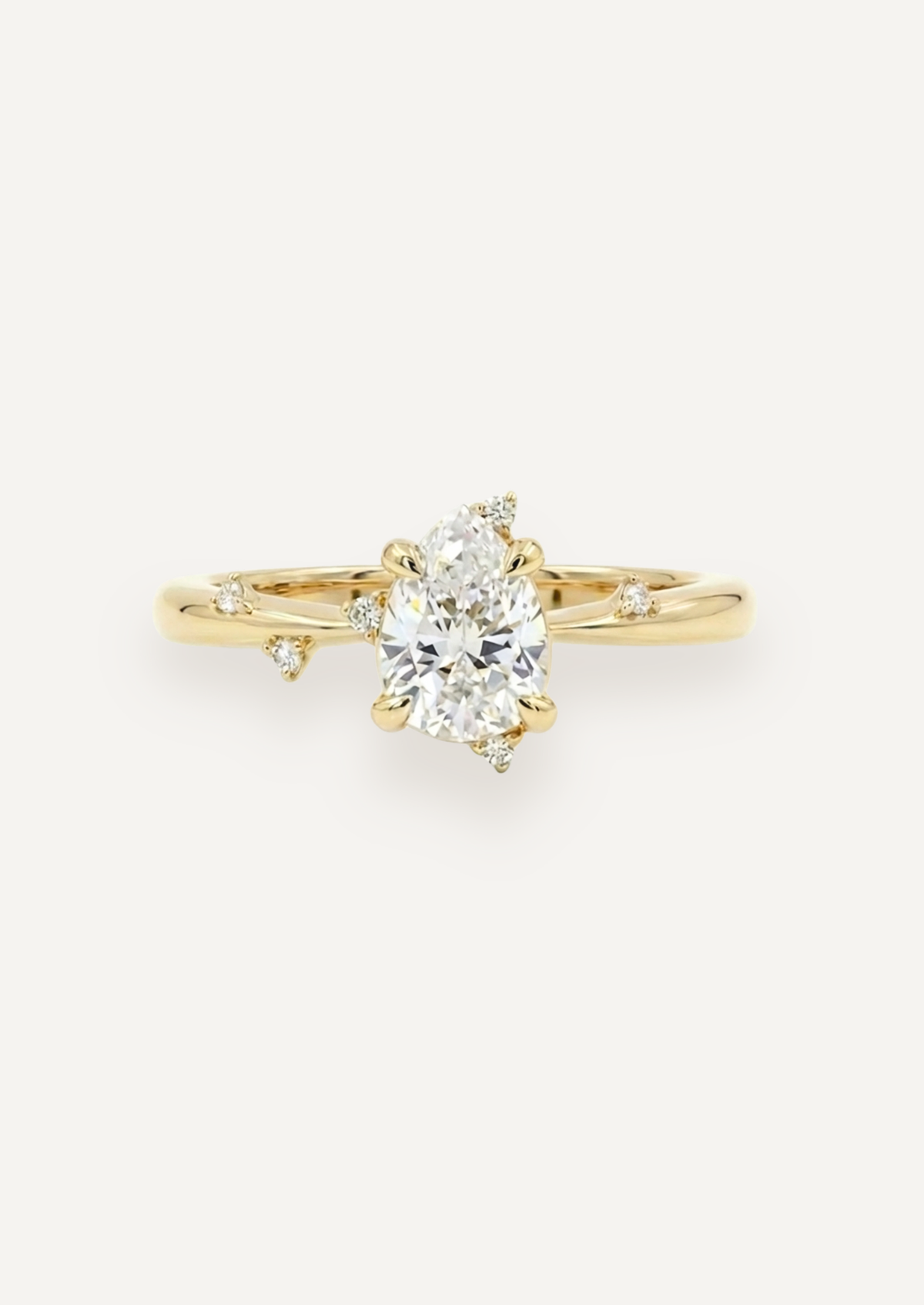 The Juniper Ring with Pear Cut Green Sapphire