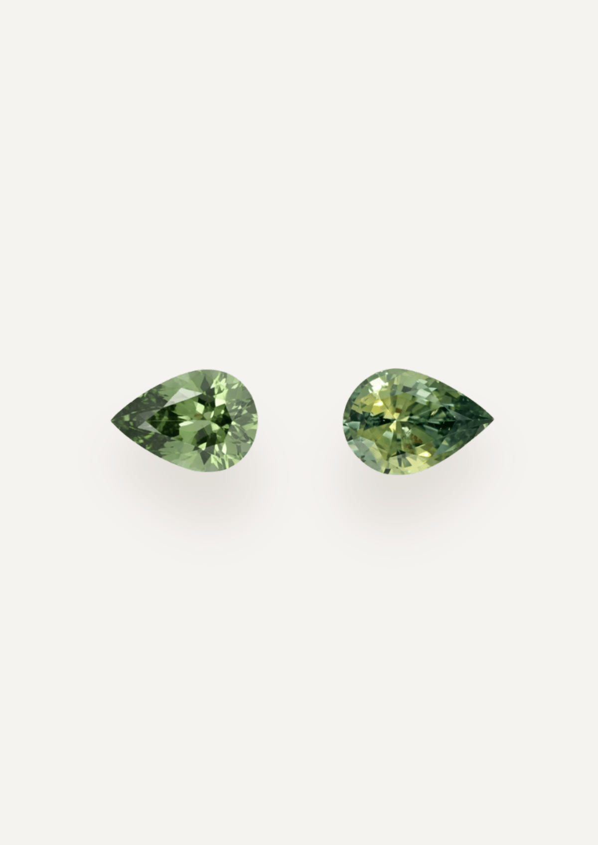1.08 TCW Green Pear Cut Sapphire Pair - Molten Store