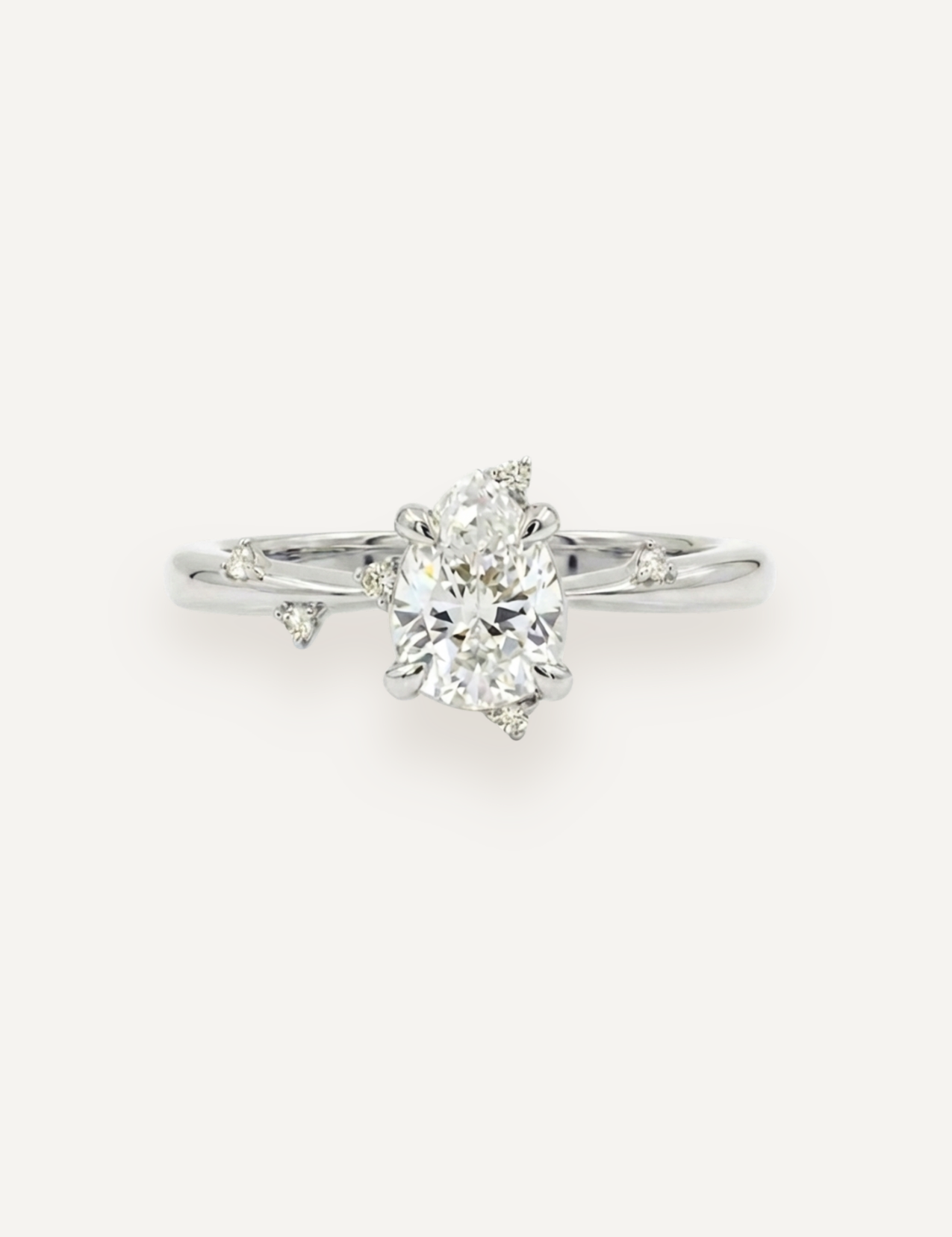 The Juniper Ring with Pear Cut Diamond