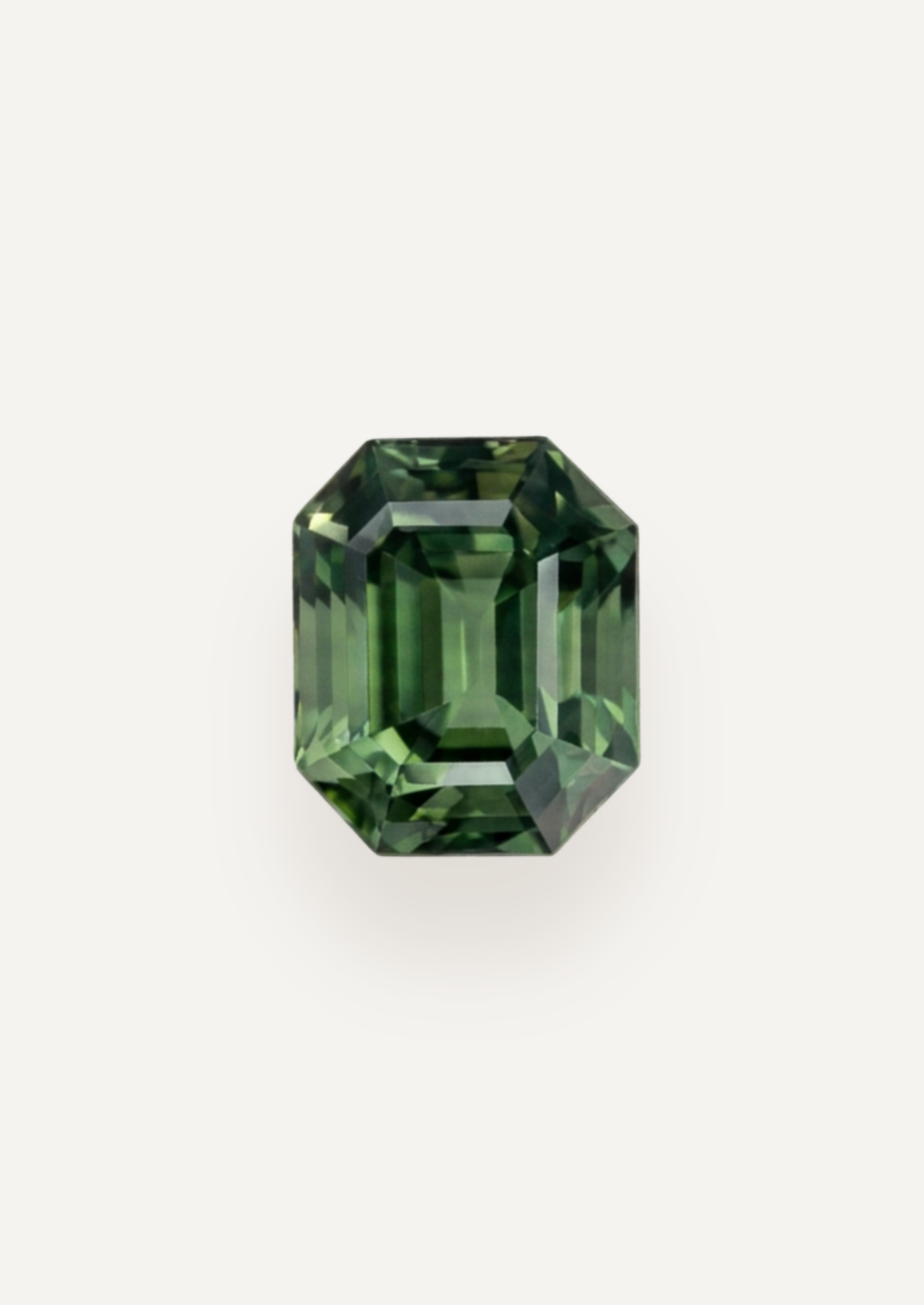 1.18ct Australian Green Parti Emerald Cut Sapphire